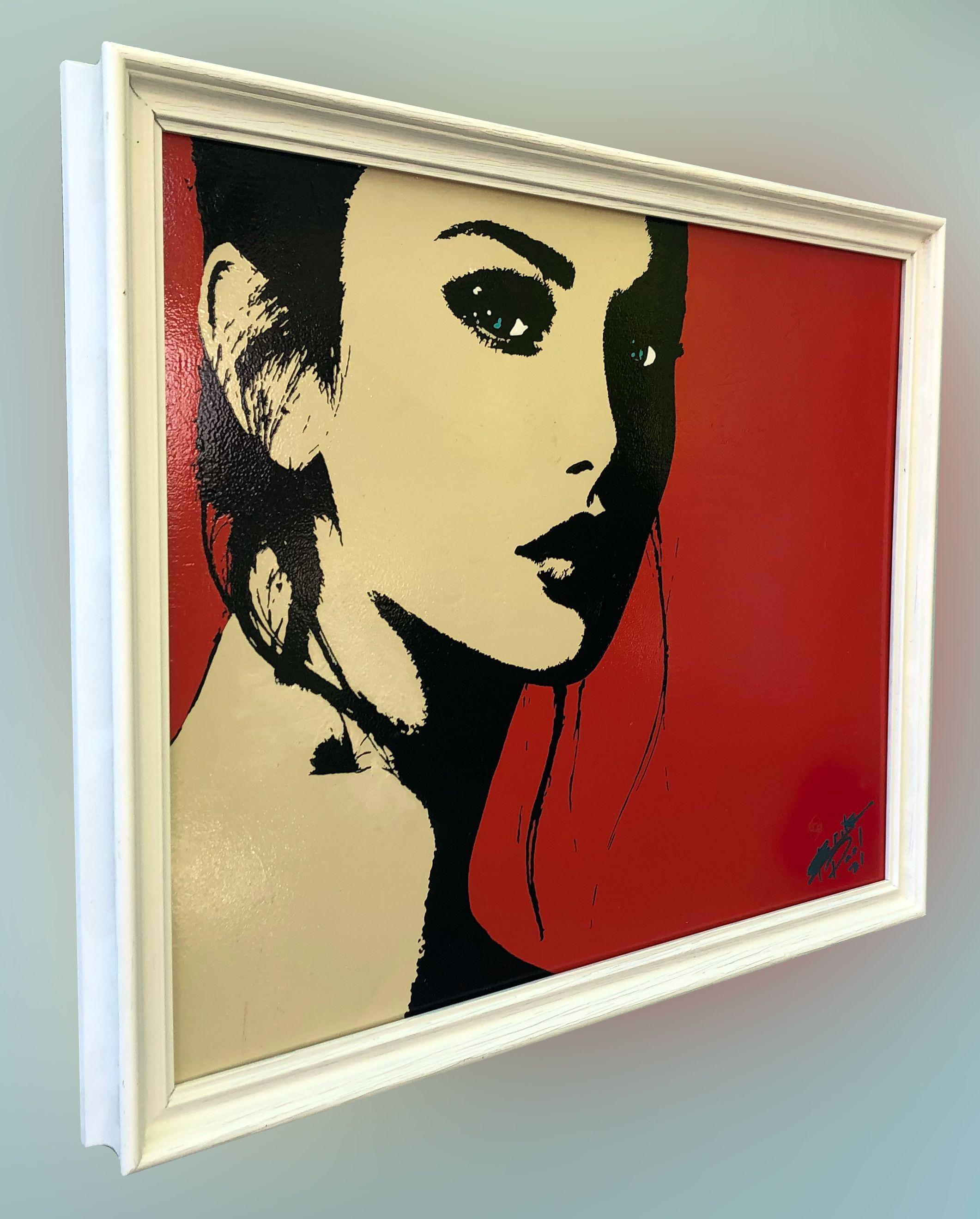Taking reclaimed wood and making something striking is kind of my thing. I love rescuing materials and repurposing them to give people enjoyment. In the piece, I used my stencil technique to convey a curiosity of a young woman. Is anyone looking at