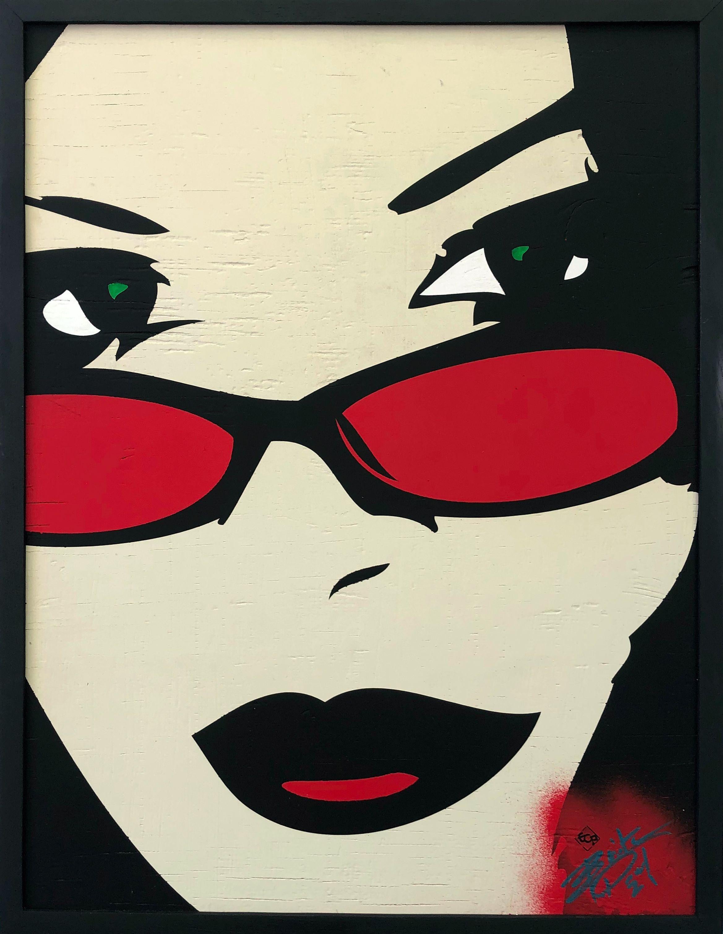 I start a lot of my pieces without any direction in mind. This is no different. While exploring a stumbled upon this and thought it resembled Patrick Nagel's art. This is why it is entitled Well Hello Patrick. This is a spray paint of wood. Hope you