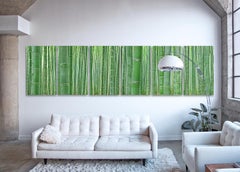 Bamboo Forest (6 glass panels) - abstract observation of iconic Japanese grove