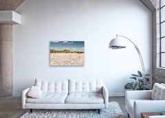 Beach Goals – Großformatfotografie ikonischer gelber Fußball goals