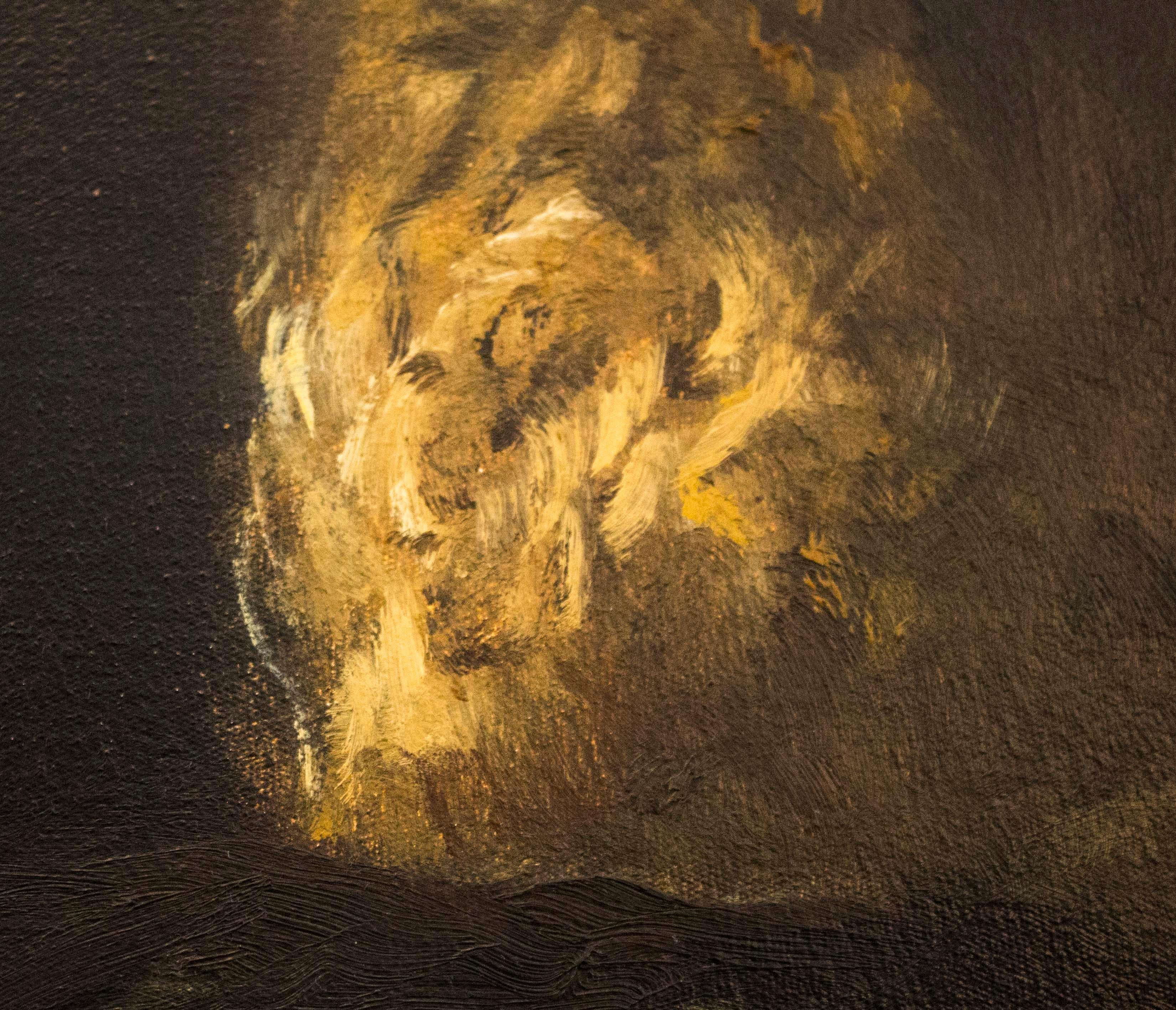 Xólotl en la caverna - Landscape Painting Negro de Eric Perez