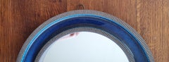 Specchio rotondo in ceramica di Erik Reiff per Knabstrup, Danimarca