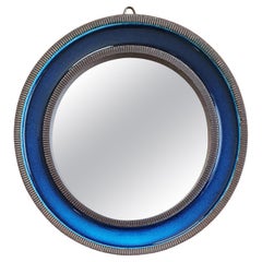 Erik Reiff Round Ceramic Mirror for Knabstrup, Denmark