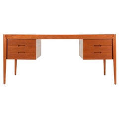 Vintage Erik Riisager Hansen Executive Teak Desk for Haslev Møbelsnedkeri