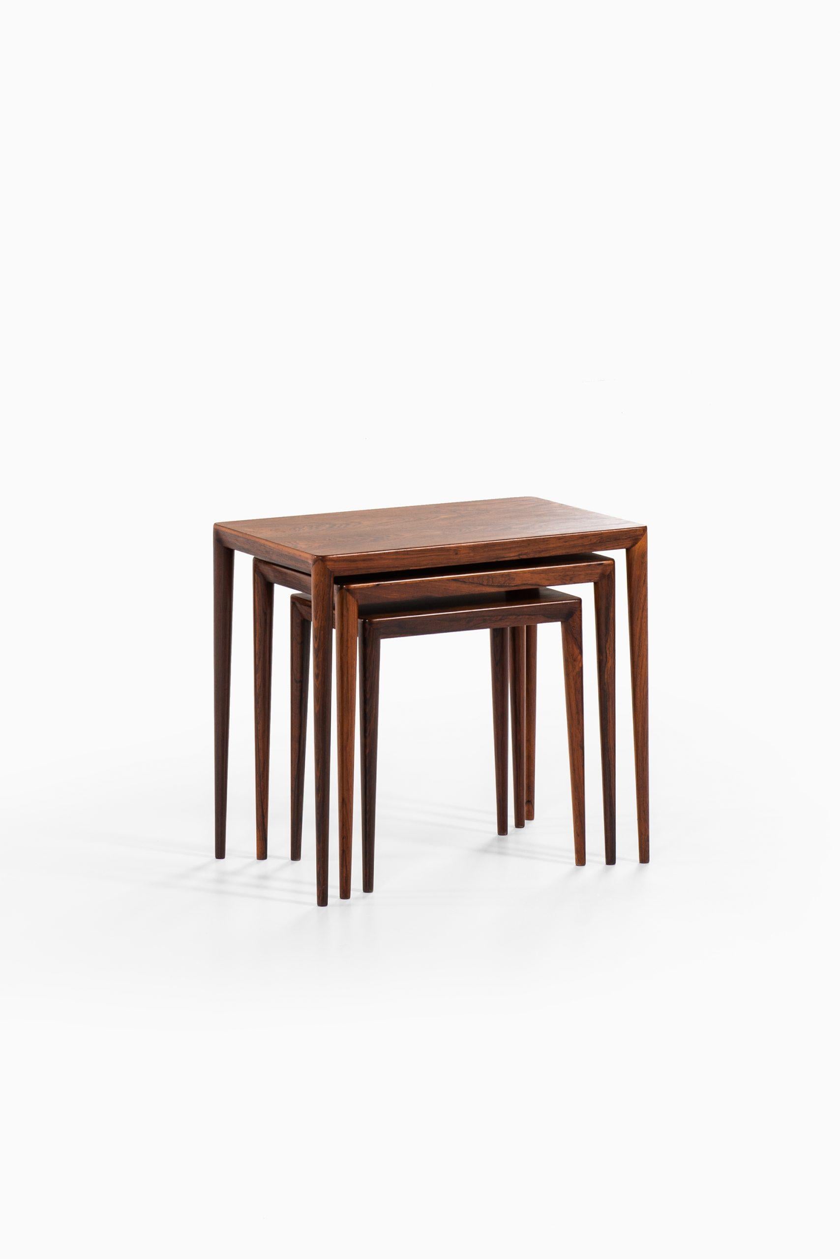 Scandinavian Modern Erik Riisager Hansen Nesting Tables Produced by Haslev Møbelsnedkeri in Denmark For Sale