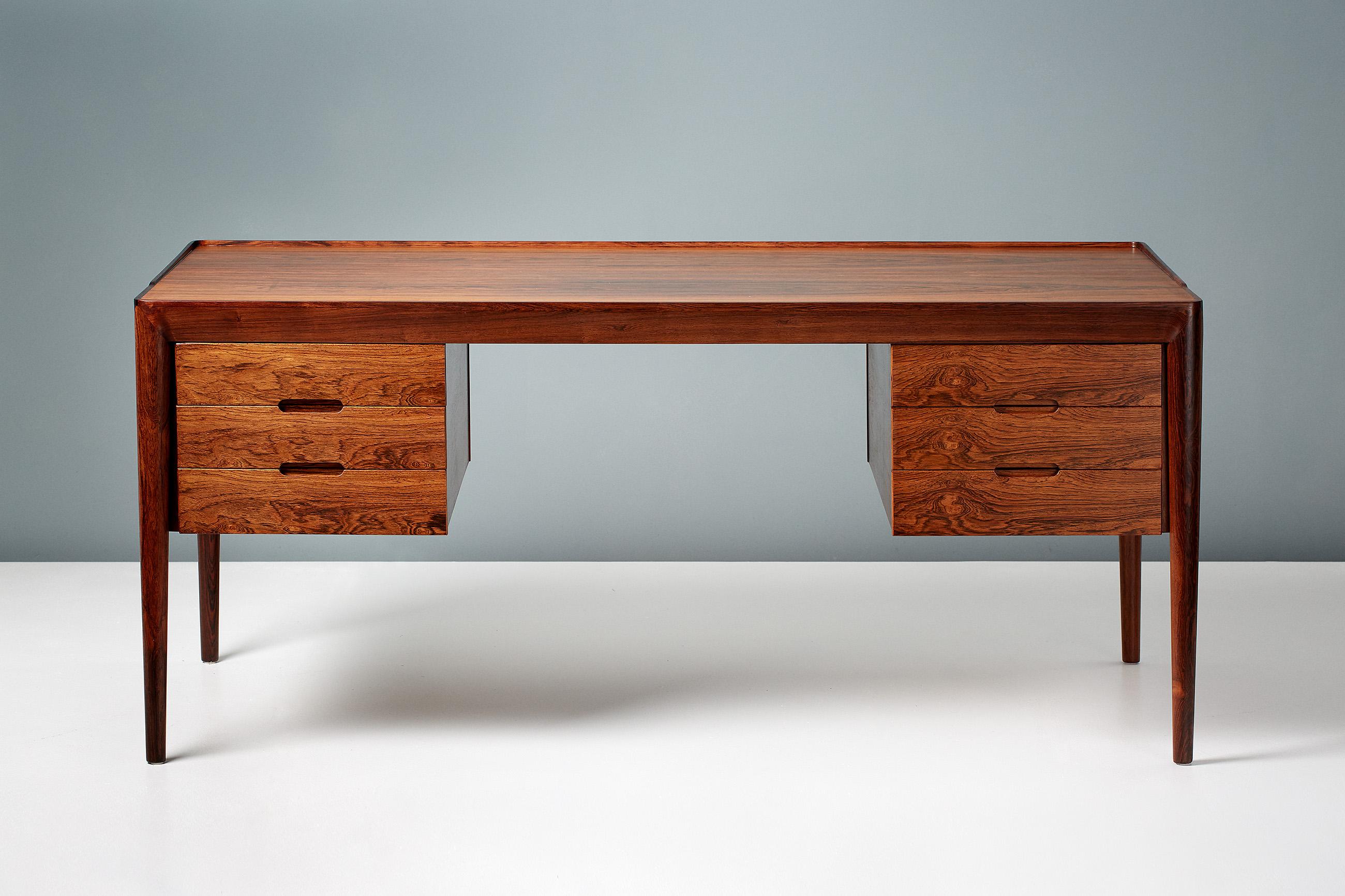 Erik Riisager Hansen Rosewood Writing Desk, circa 1950s In Excellent Condition In London, England