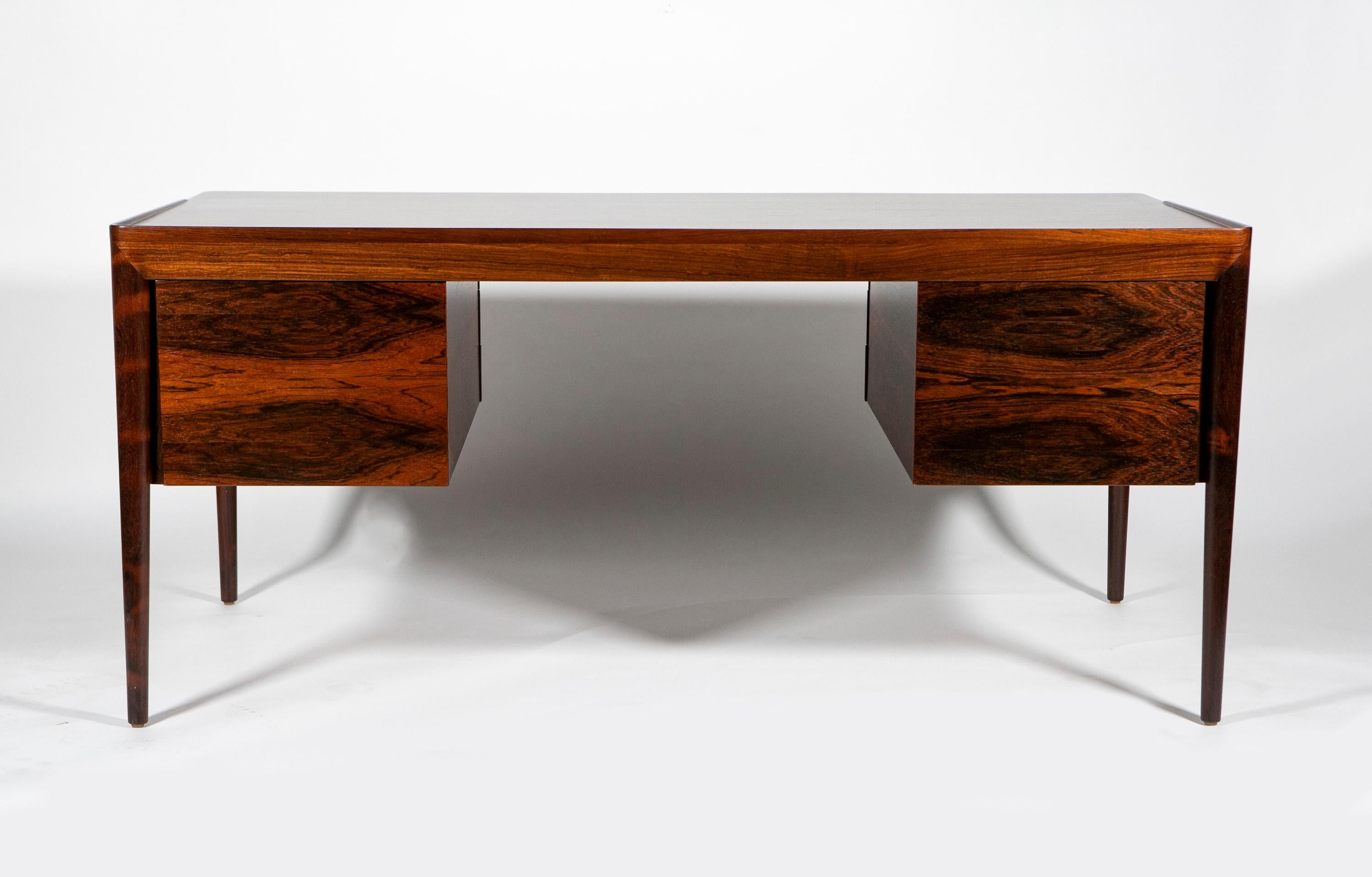 Schreibtisch aus Palisanderholz, Erik Riisager Hansen, Haslev Mobelsnedkeri, Dänemark, 1950 im Angebot 12