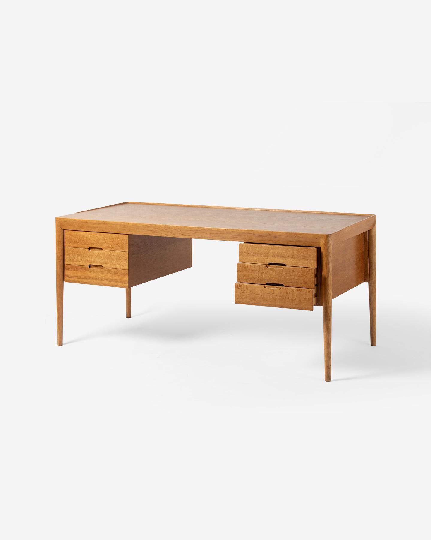Scandinavian Modern Erik Risager Hansen Oak Writing Desk, c1950s For Sale
