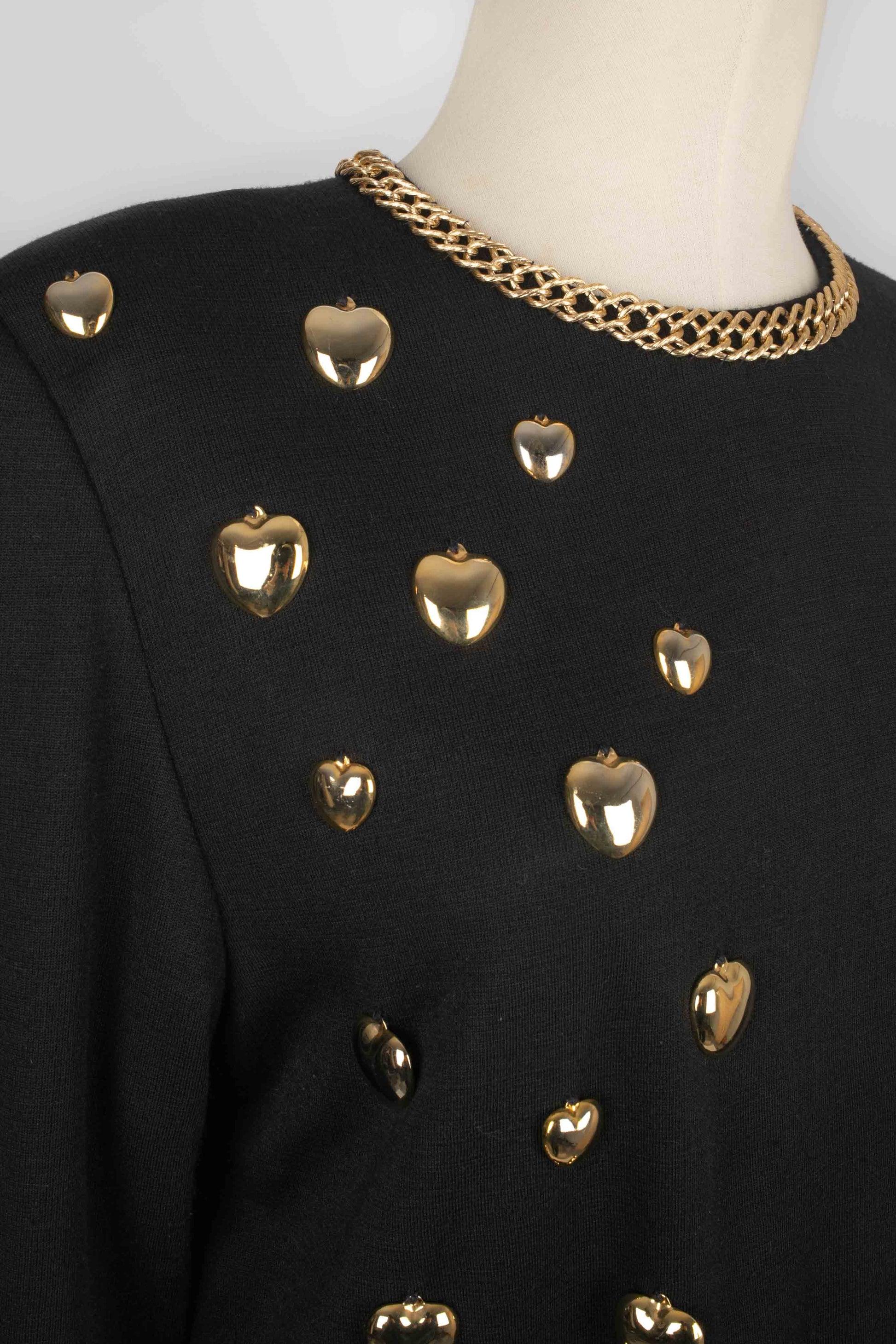 Erik Schaix Vestido vintage de punto negro en venta 1