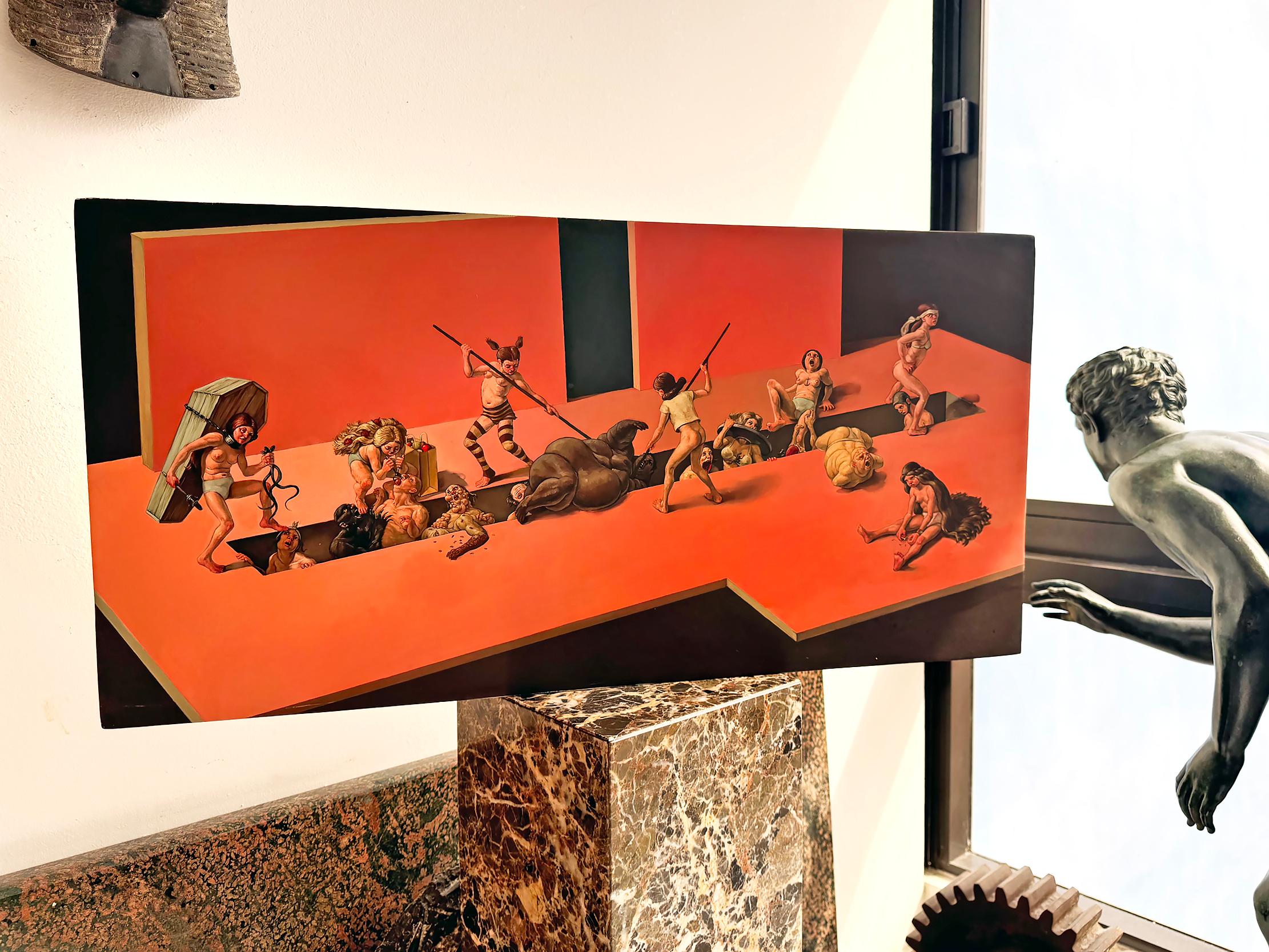 Grotesque Nude Figures in Battle -  like Hieronymus Bosch For Sale 10