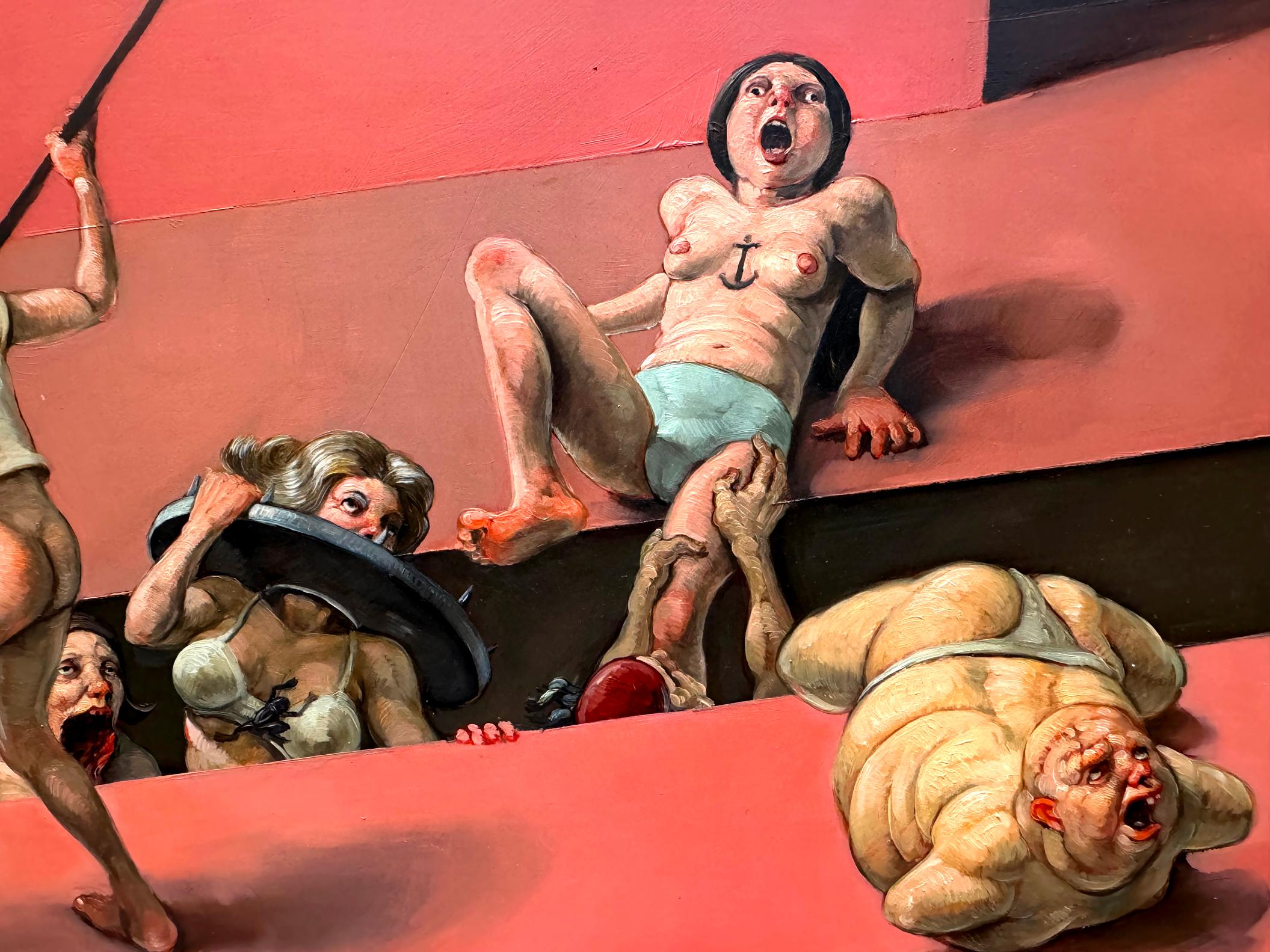 Grotesque Nude Figures in Battle -  like Hieronymus Bosch For Sale 2