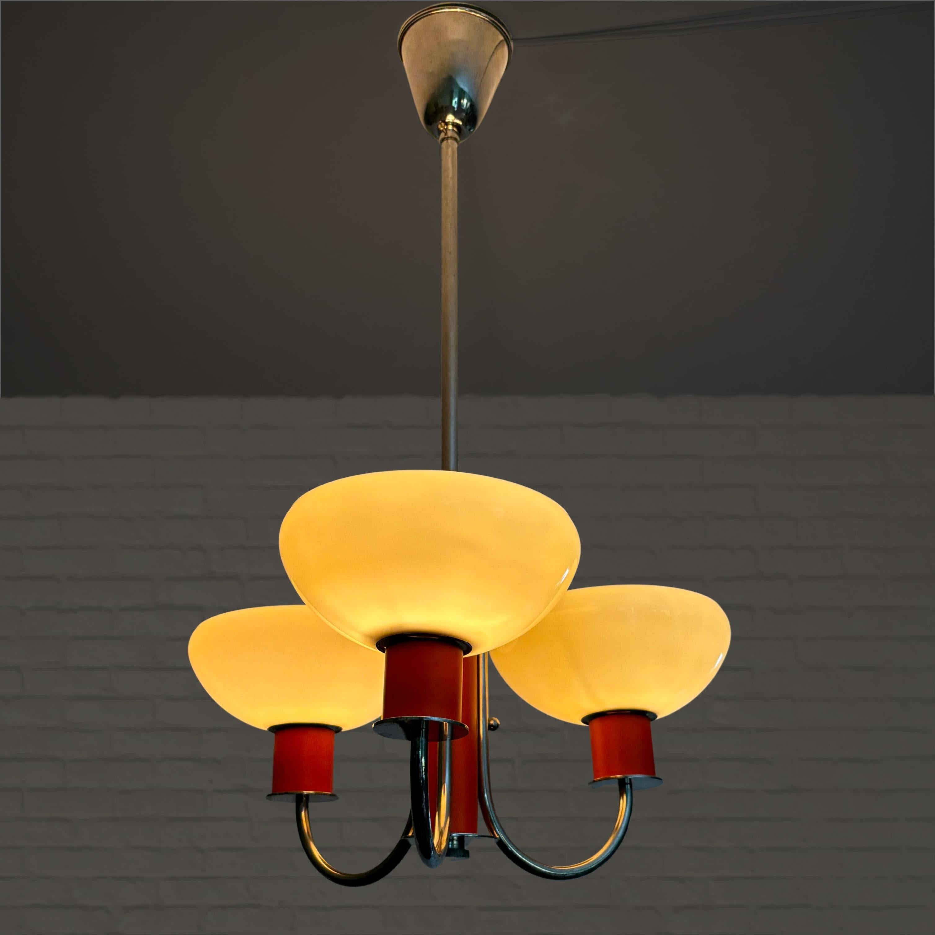 Scandinavian Modern Erik Tidstrand for Nordiska Kompaniet, chandelier pendant lamp, Sweden, 1930s For Sale