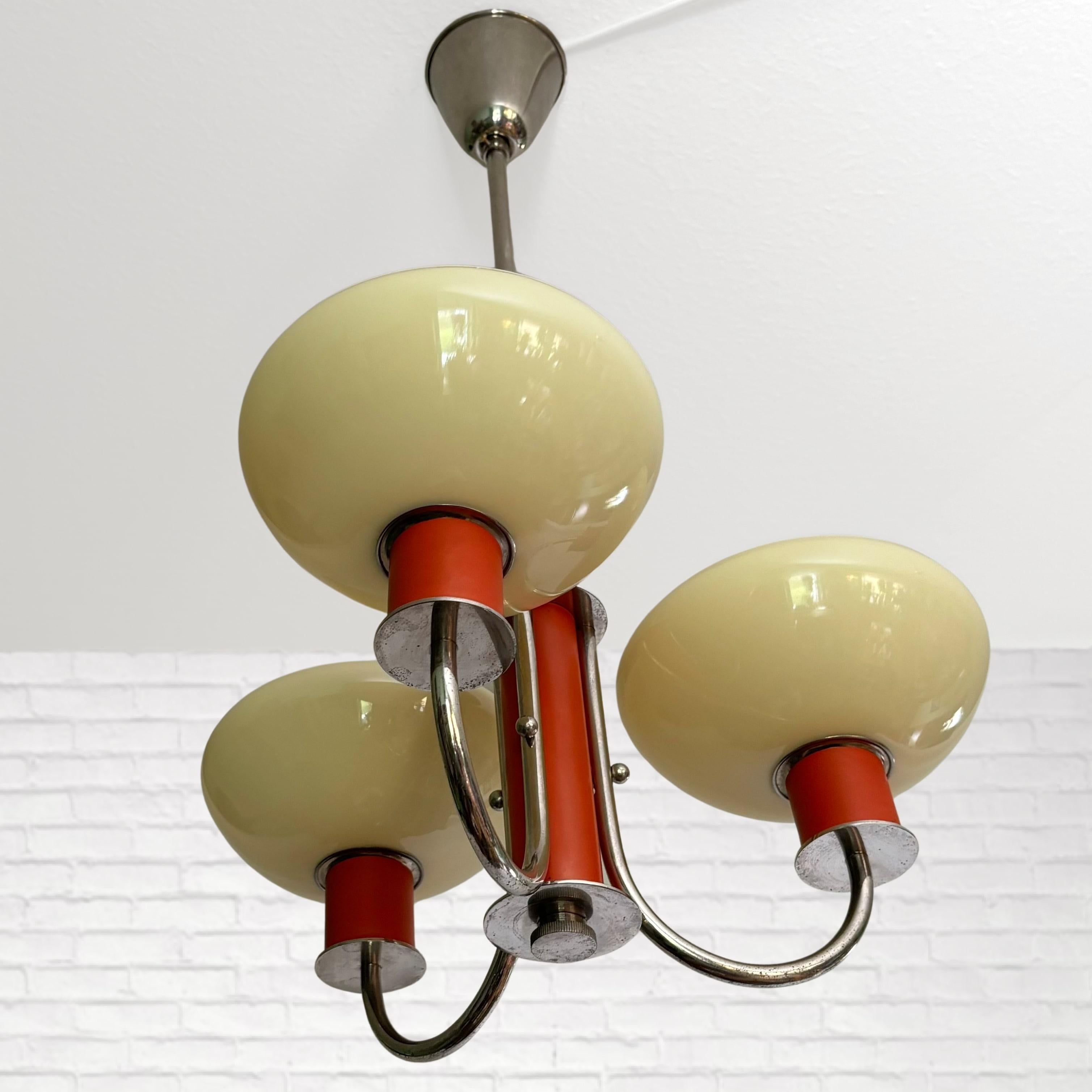 Erik Tidstrand for Nordiska Kompaniet, chandelier pendant lamp, Sweden, 1930s In Good Condition For Sale In Forserum, SE