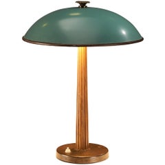 Lampada da scrivania con paralume verde di Erik Tidstrand per Nordiska Kompaniet