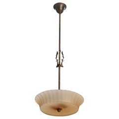 Erik Tidstrand, Lampada a sospensione, ottone, vetro, Svezia, 1929