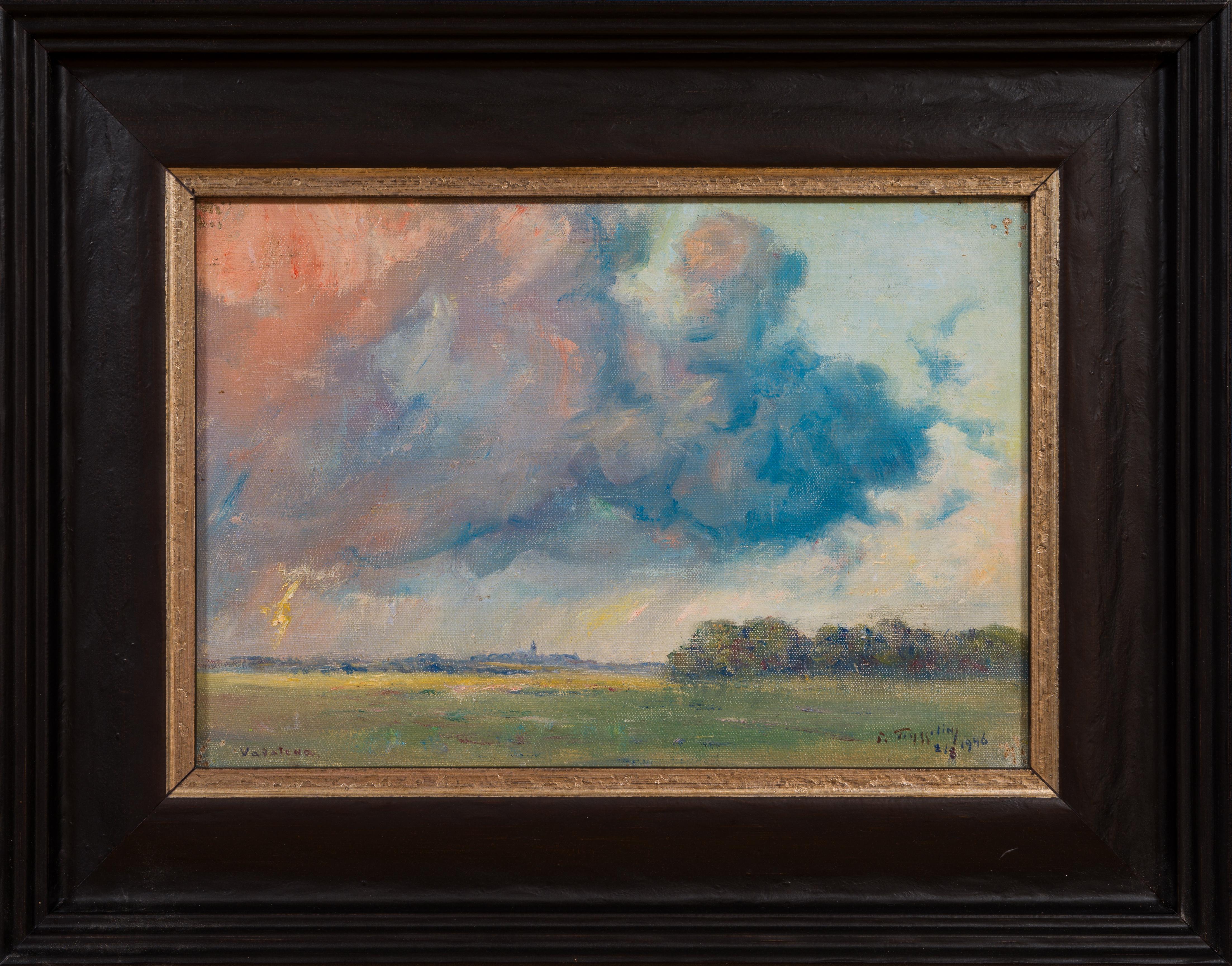 Impressionist Storm Landscape over Lake Vättern – Erik Tryggelin 1946