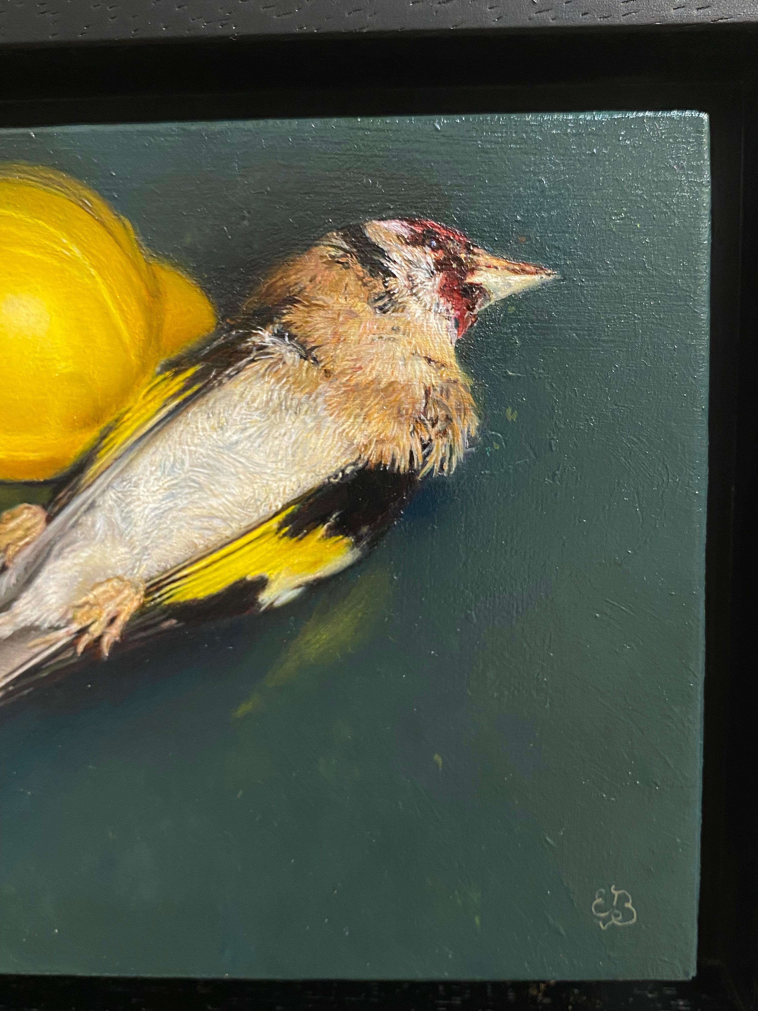 Erschöpft - 21. Jahrhundert Zeitgenössisches realistisches Stilleben eines Vogels (Schwarz), Still-Life Painting, von Erik van de Beek