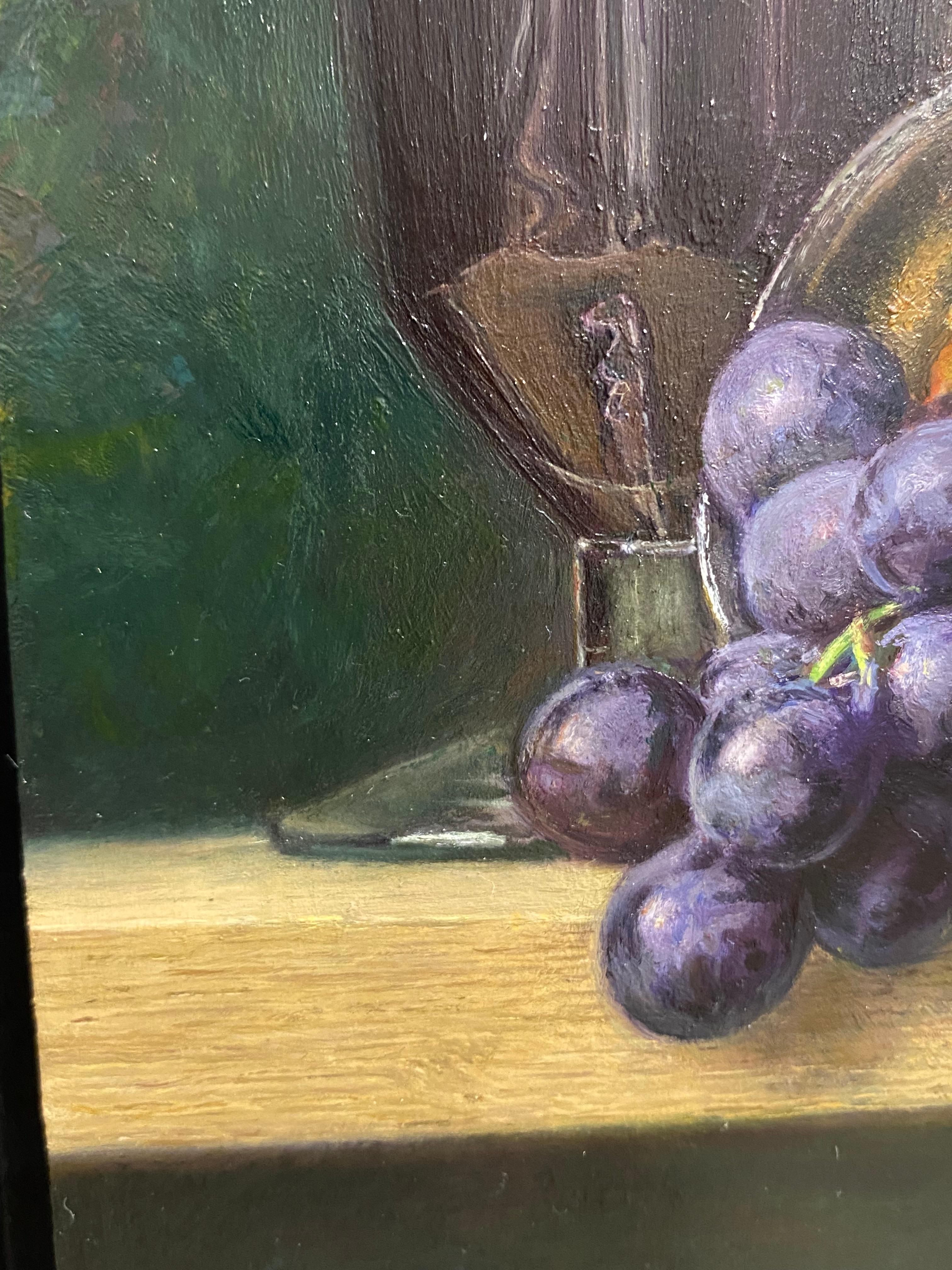 Grape Triangle - 21st Century Contemporary Realistic Still life Painting For Sale 4