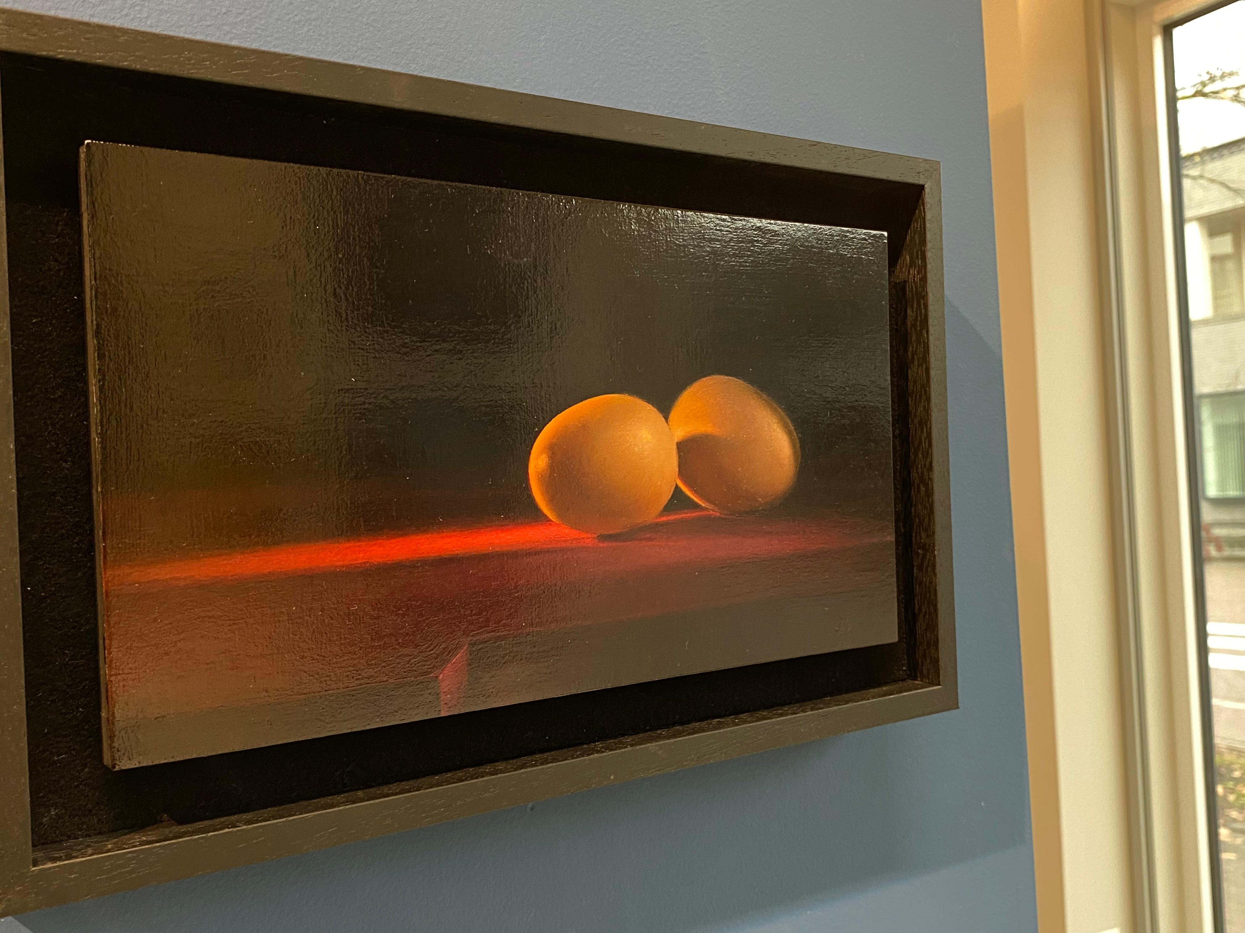 Erik van de Beek (artista olandese)
Lemniscato
15,2 x 27,9 cm (con cornice inclusa 19,2 x 31,9 cm)
Pittura a olio su pannello di legno

L'artista Erik van de Beek vive e lavora a Nijmegen. Il modesto nativo di Nijmegen è diventato un nome noto nel