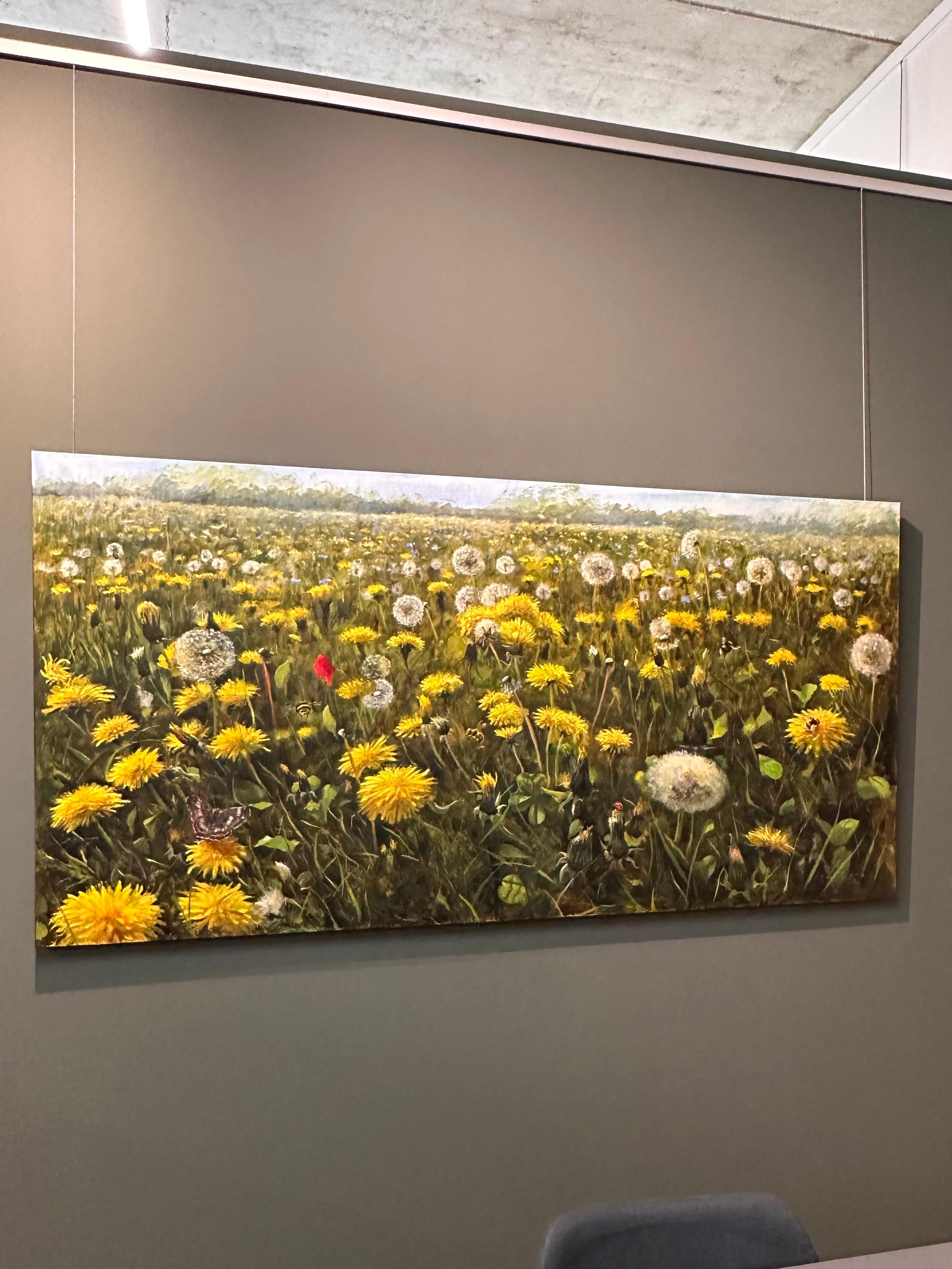 Blooming - Contemporain du 21e siècle  Peinture de paysage hollandaise d'un champ de fleurs - Painting de Erik van Elven
