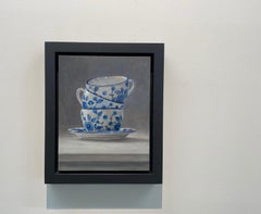 Three Times Tea - Pittura contemporanea del XXI secolo con nature morte di tazze da tè