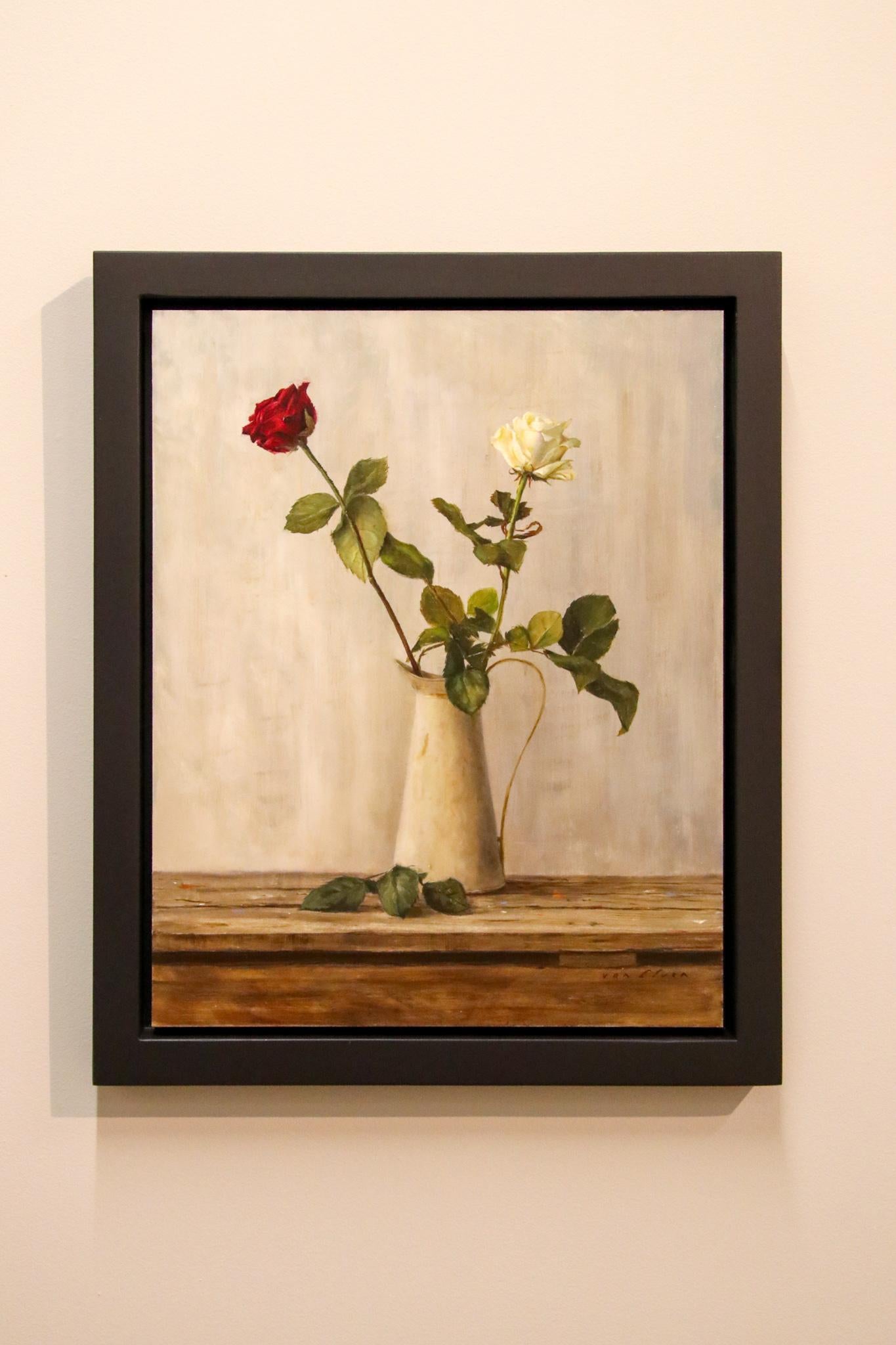 Two of a Kind - Pittura a olio contemporanea del XXI secolo con natura morta - Painting di Erik van Elven