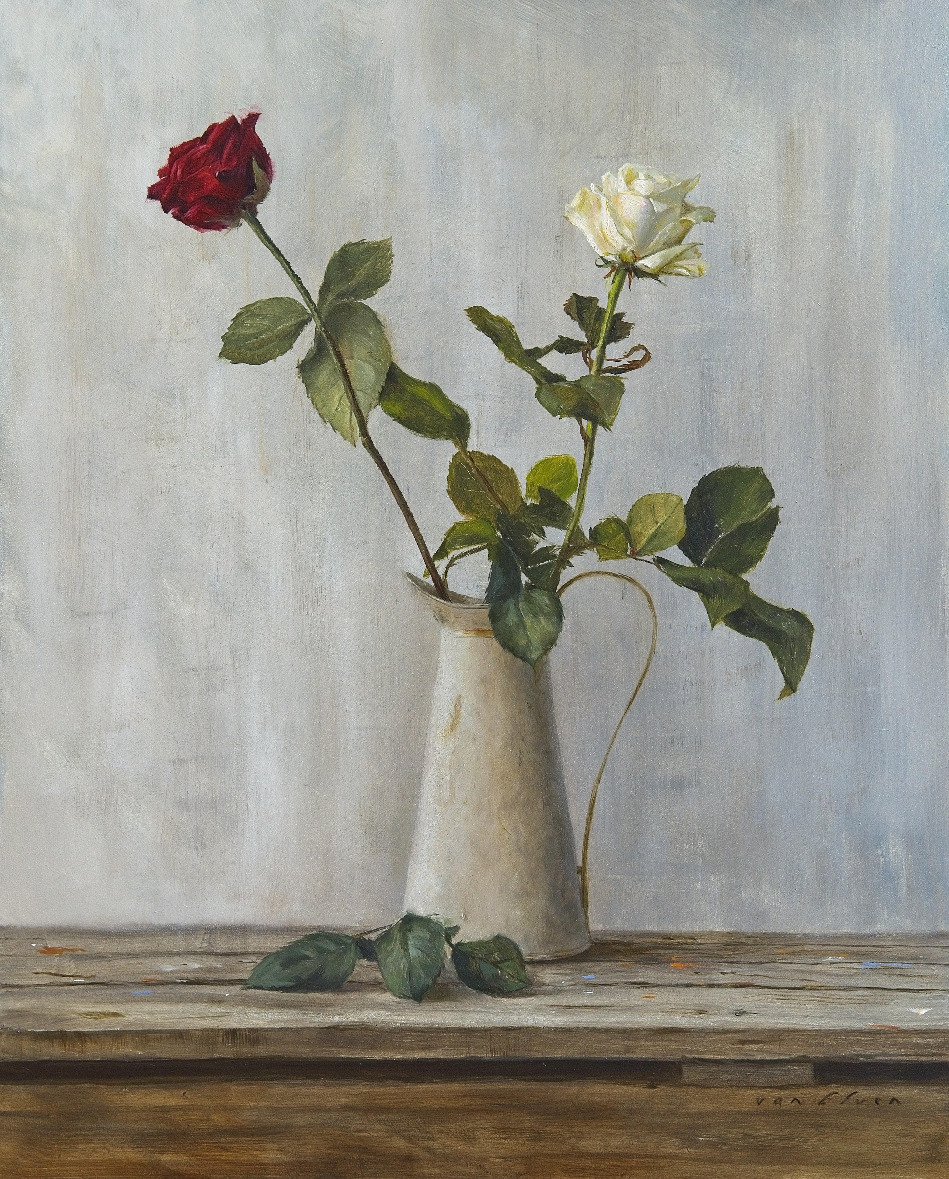 Still-Life Painting di Erik van Elven - Two of a Kind - Pittura a olio contemporanea del XXI secolo con natura morta
