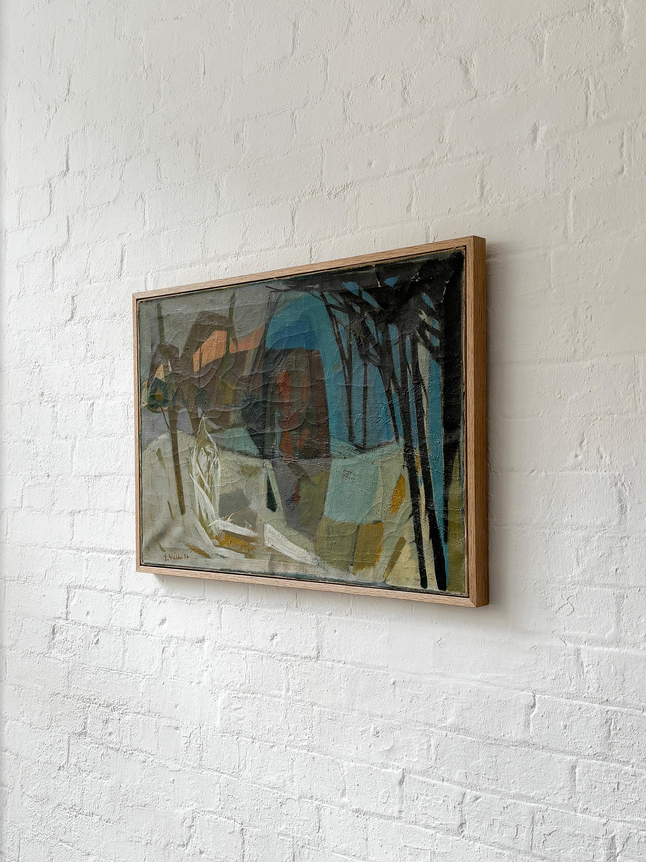 Huile sur toile, Hiver dans la forêt, Erik Walter Persson, 1956 en vente 1