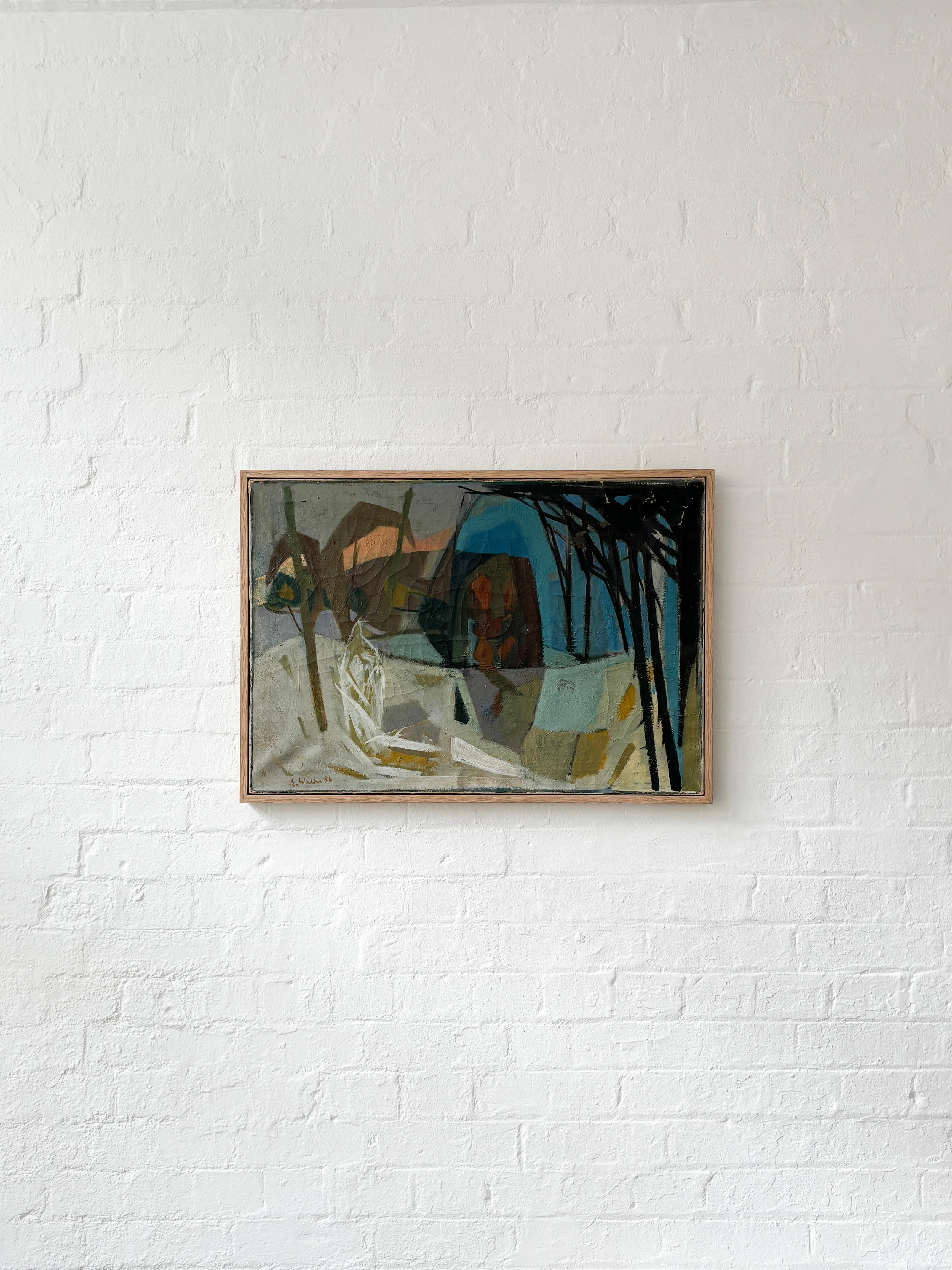 Huile sur toile, Hiver dans la forêt, Erik Walter Persson, 1956 en vente 2