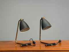 Erik Wärnå, Table Lamps, Metal, Brass, Sweden, 1950s