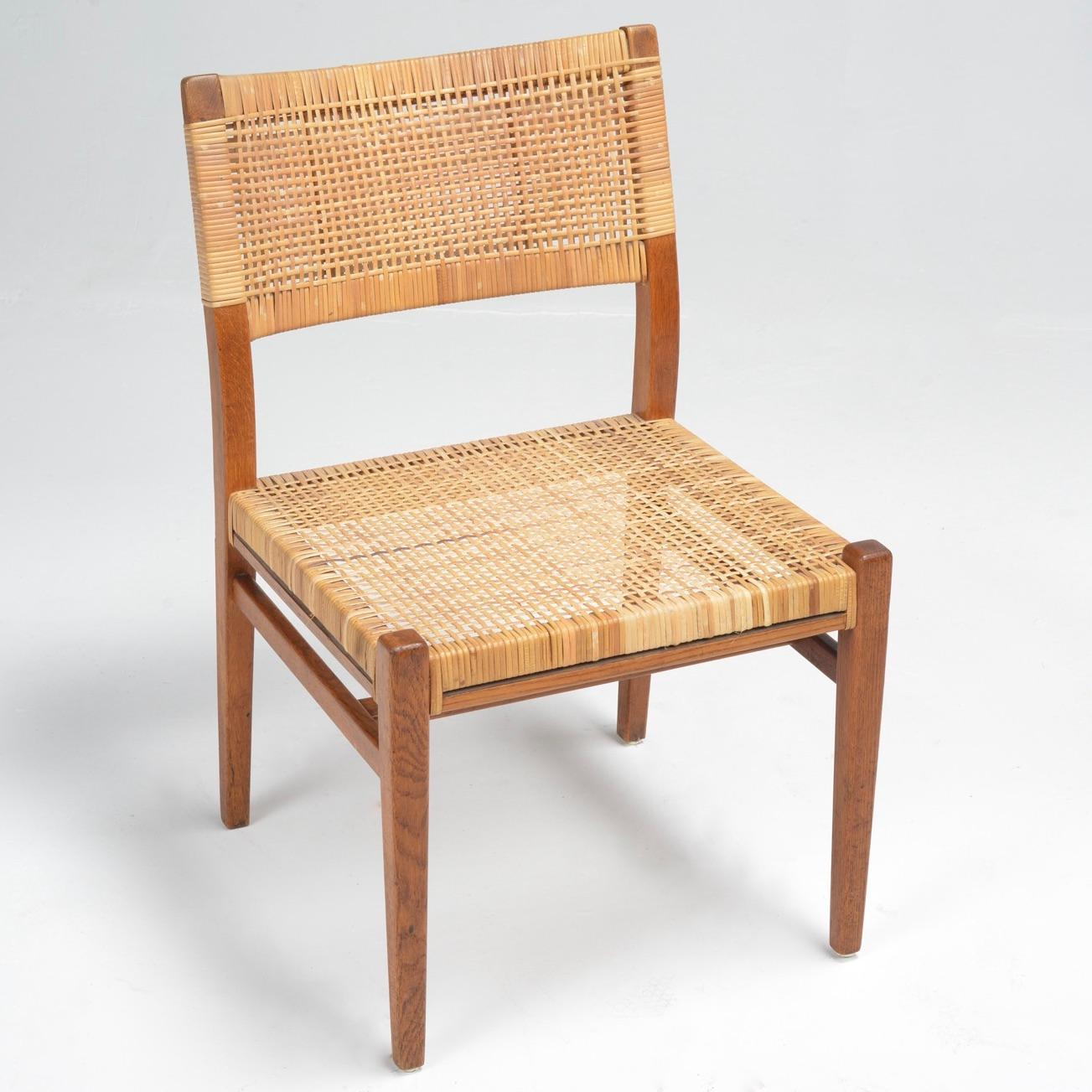 Sedie Erik Wortz con sedile e schienale in canna intrecciata - Quattro disponibili in vendita 6