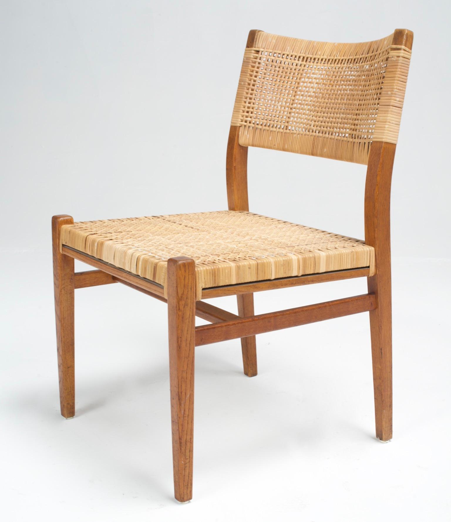 Sedie Erik Wortz con sedile e schienale in canna intrecciata - Quattro disponibili in vendita 7