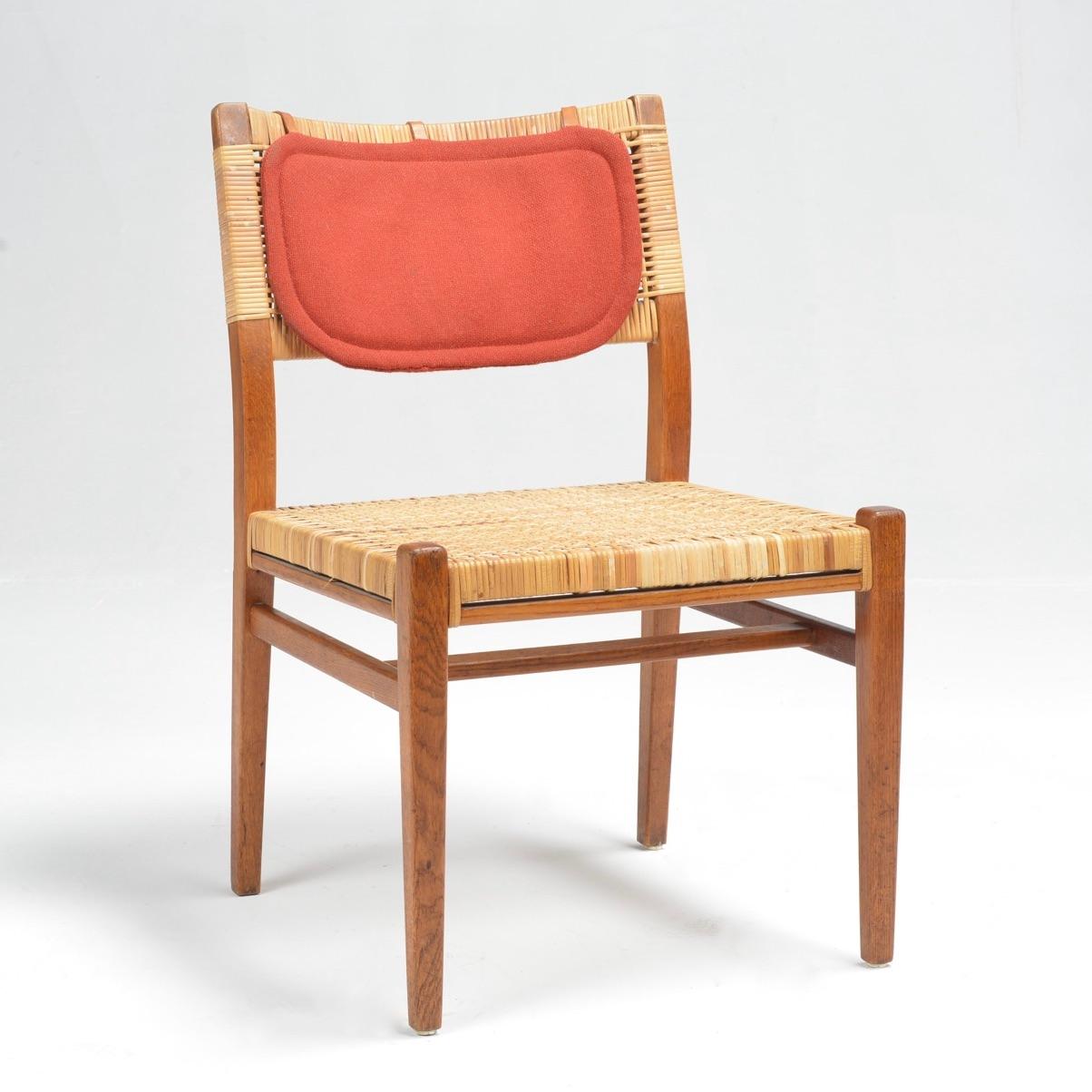 Mid-Century moderno Sedie Erik Wortz con sedile e schienale in canna intrecciata - Quattro disponibili in vendita