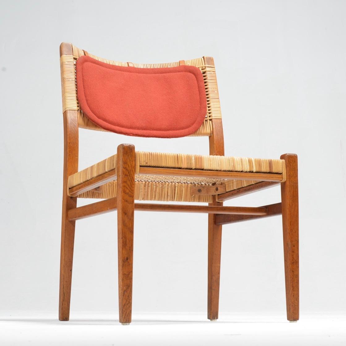 Danese Sedie Erik Wortz con sedile e schienale in canna intrecciata - Quattro disponibili in vendita