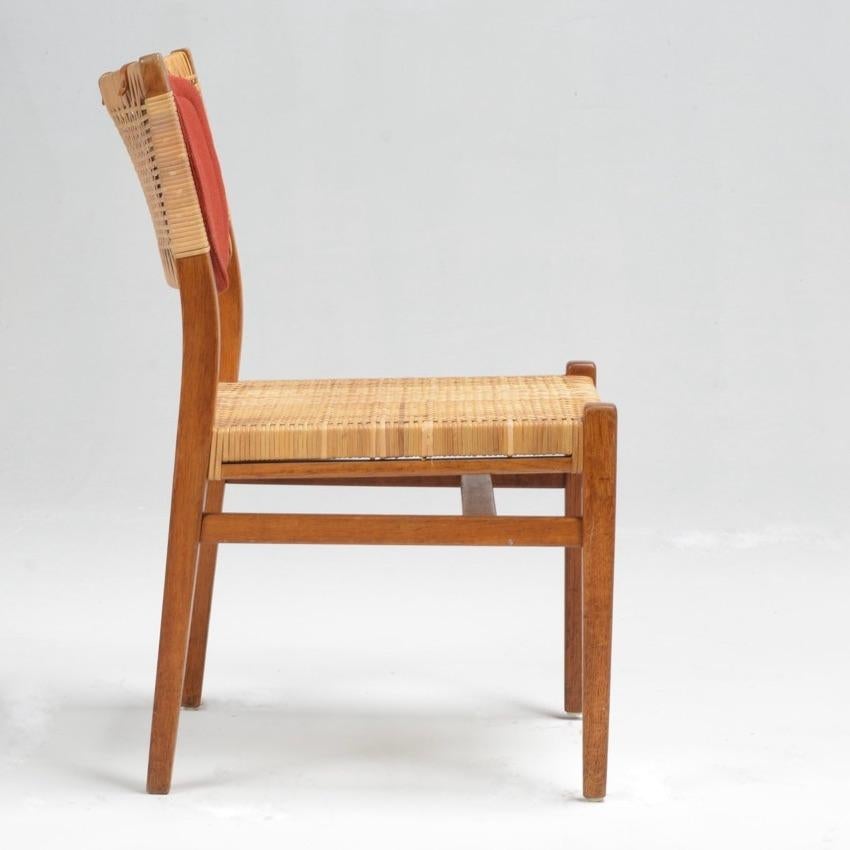 Sedie Erik Wortz con sedile e schienale in canna intrecciata - Quattro disponibili In condizioni buone in vendita a Los Angeles, CA