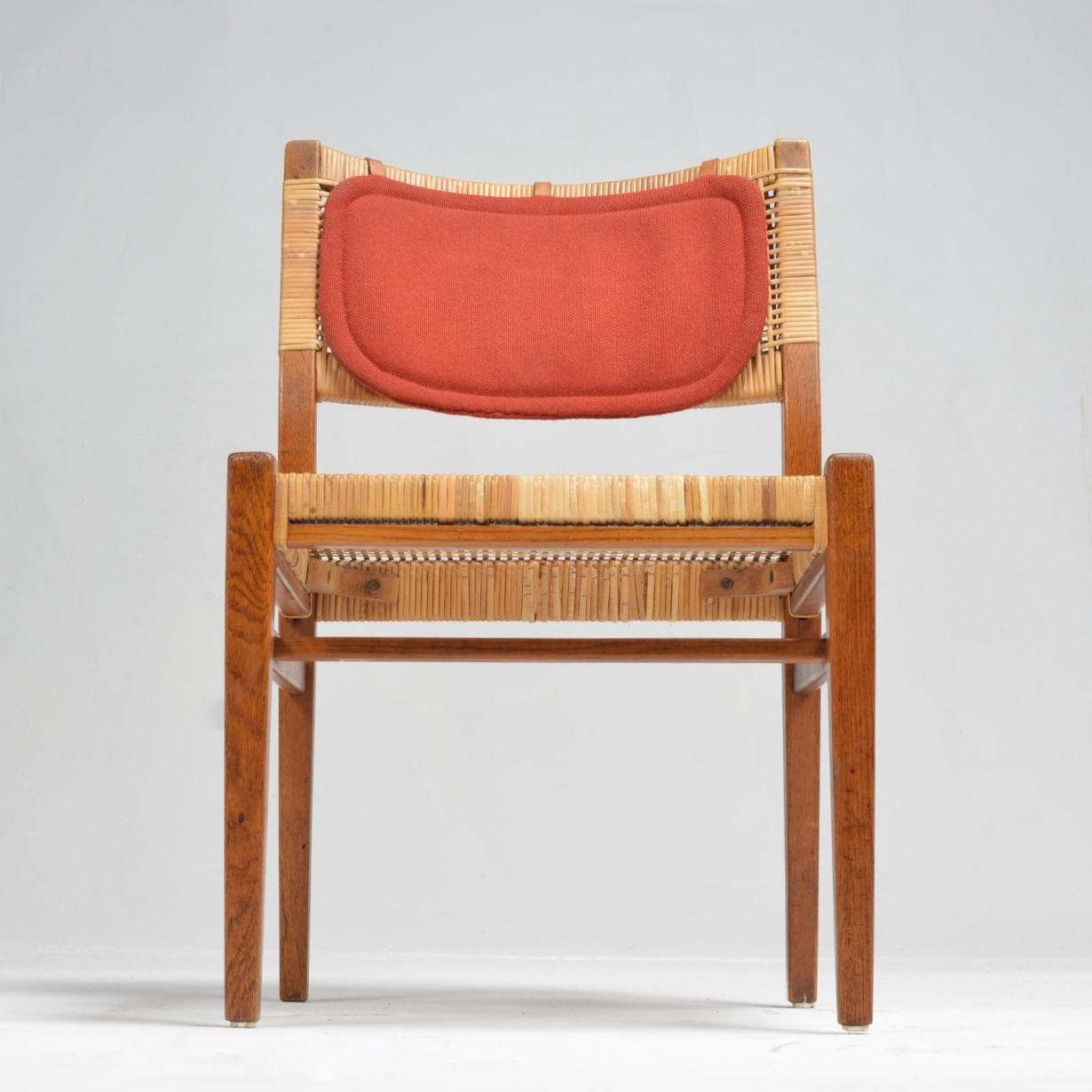 XX secolo Sedie Erik Wortz con sedile e schienale in canna intrecciata - Quattro disponibili in vendita