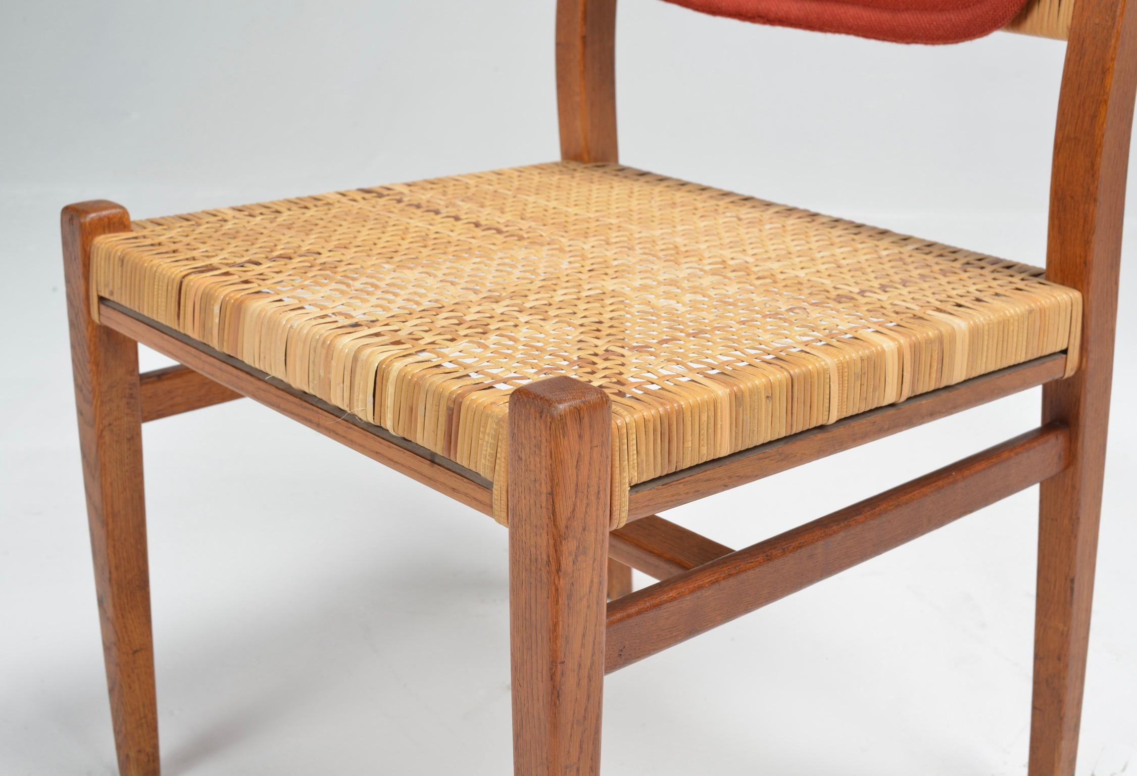Sedie Erik Wortz con sedile e schienale in canna intrecciata - Quattro disponibili in vendita 2