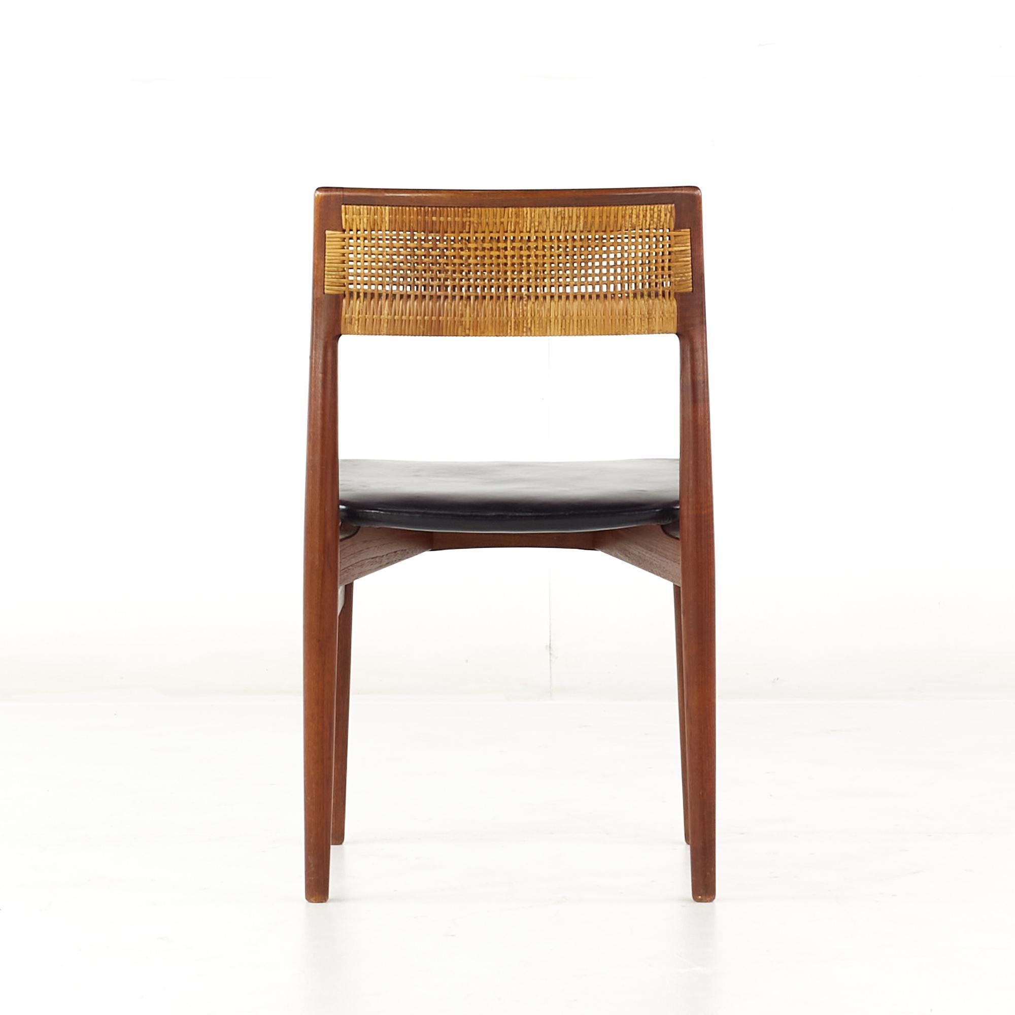 Erik Wørts Mid Century Danish Teak and Cane Dining Chairs - Set of 6 For Sale 2