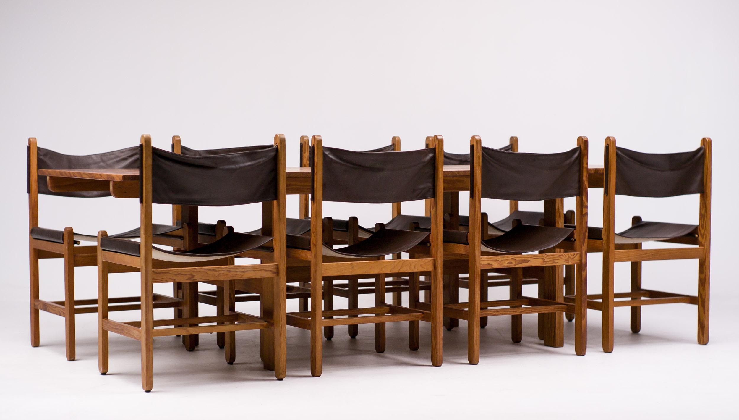 Erik Wørts Set of Eight Chairs and Dining Table In Good Condition In Dronten, NL