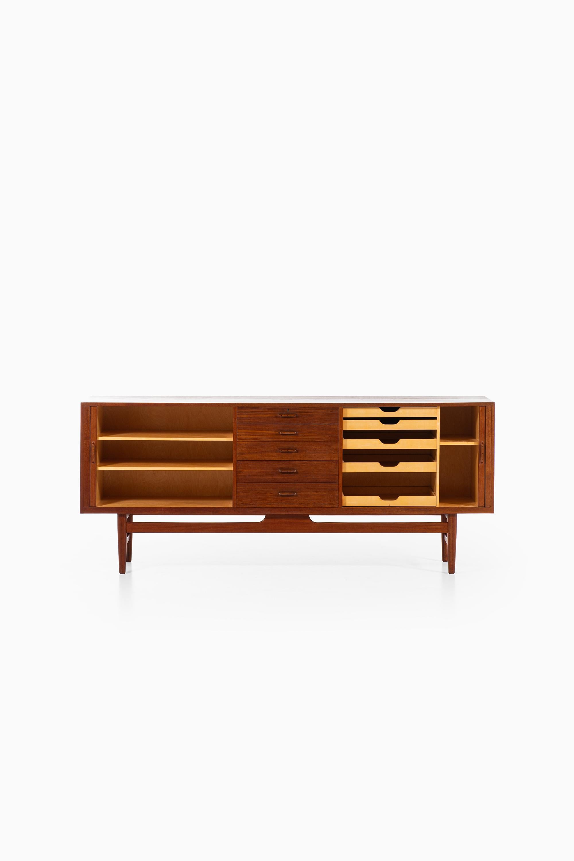 Rosewood Erik Wørts Sideboard with Tambour Doors Produced by Wørts Møbelsnedkeri