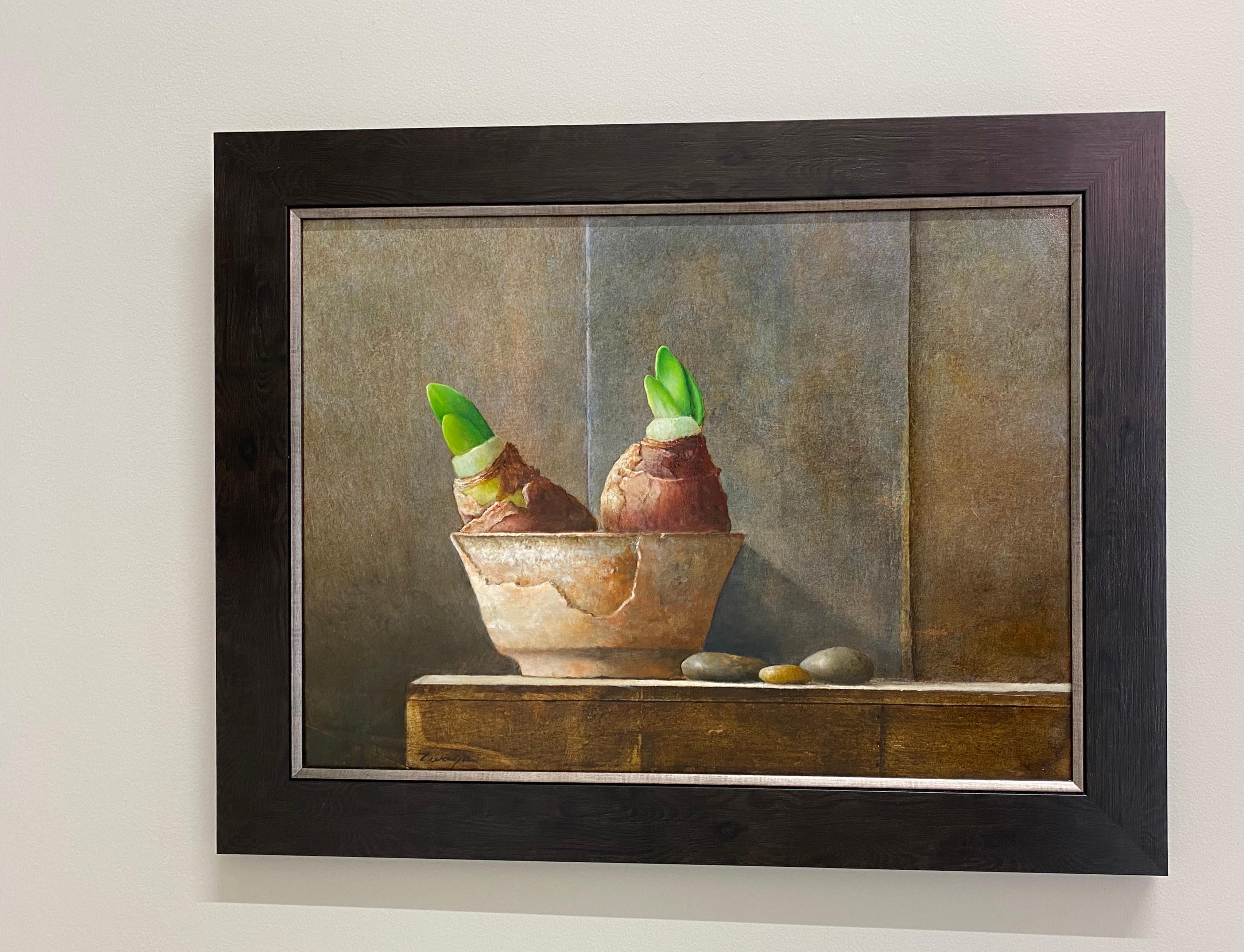 Amaryllis- 21st Century Contemporary Still-life painting with  - Painting by Erik Zwaga