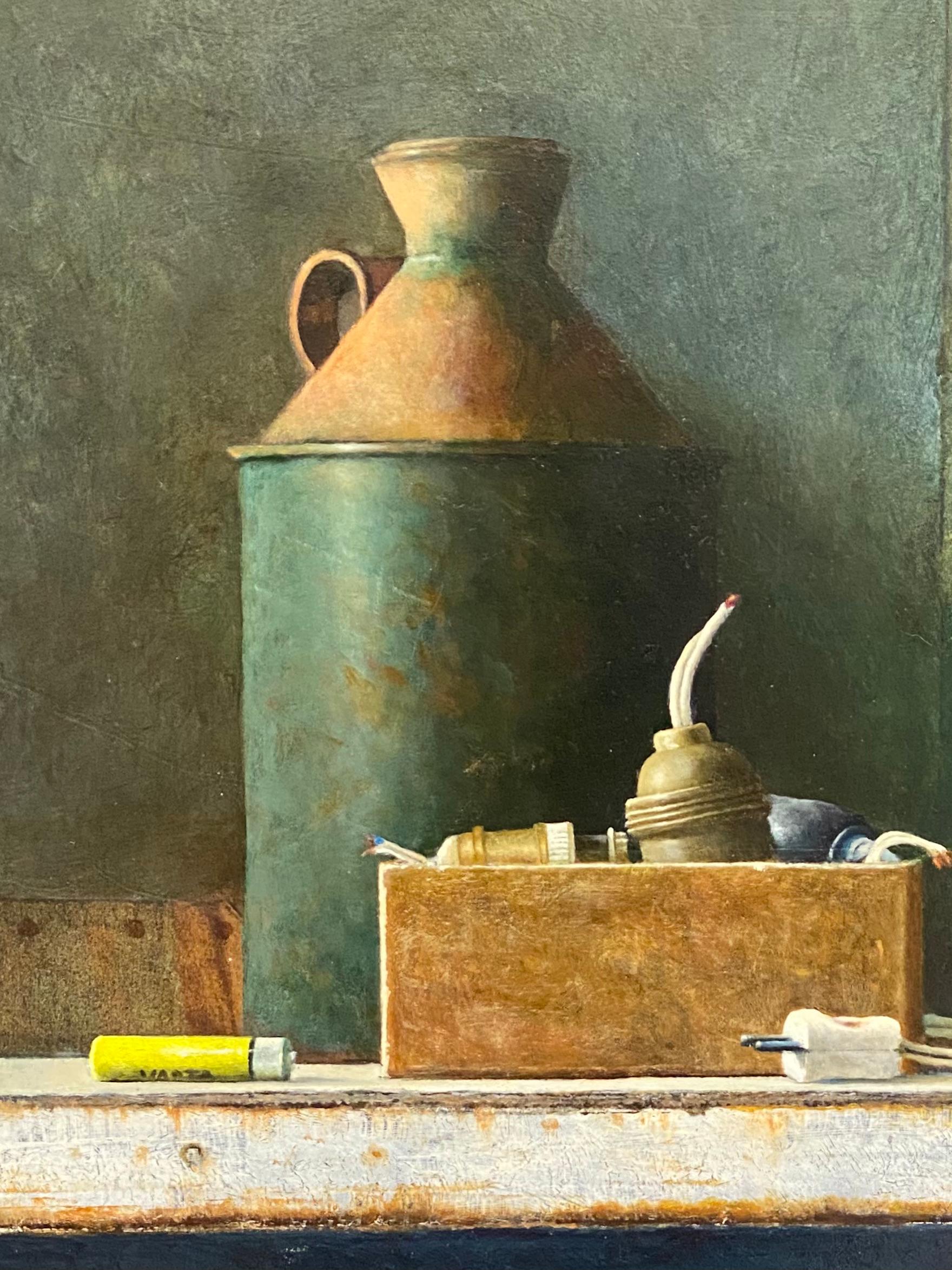 Clutter - pittura contemporanea del XXI secolo con tappo per taglierina - Painting Contemporaneo di Erik Zwaga
