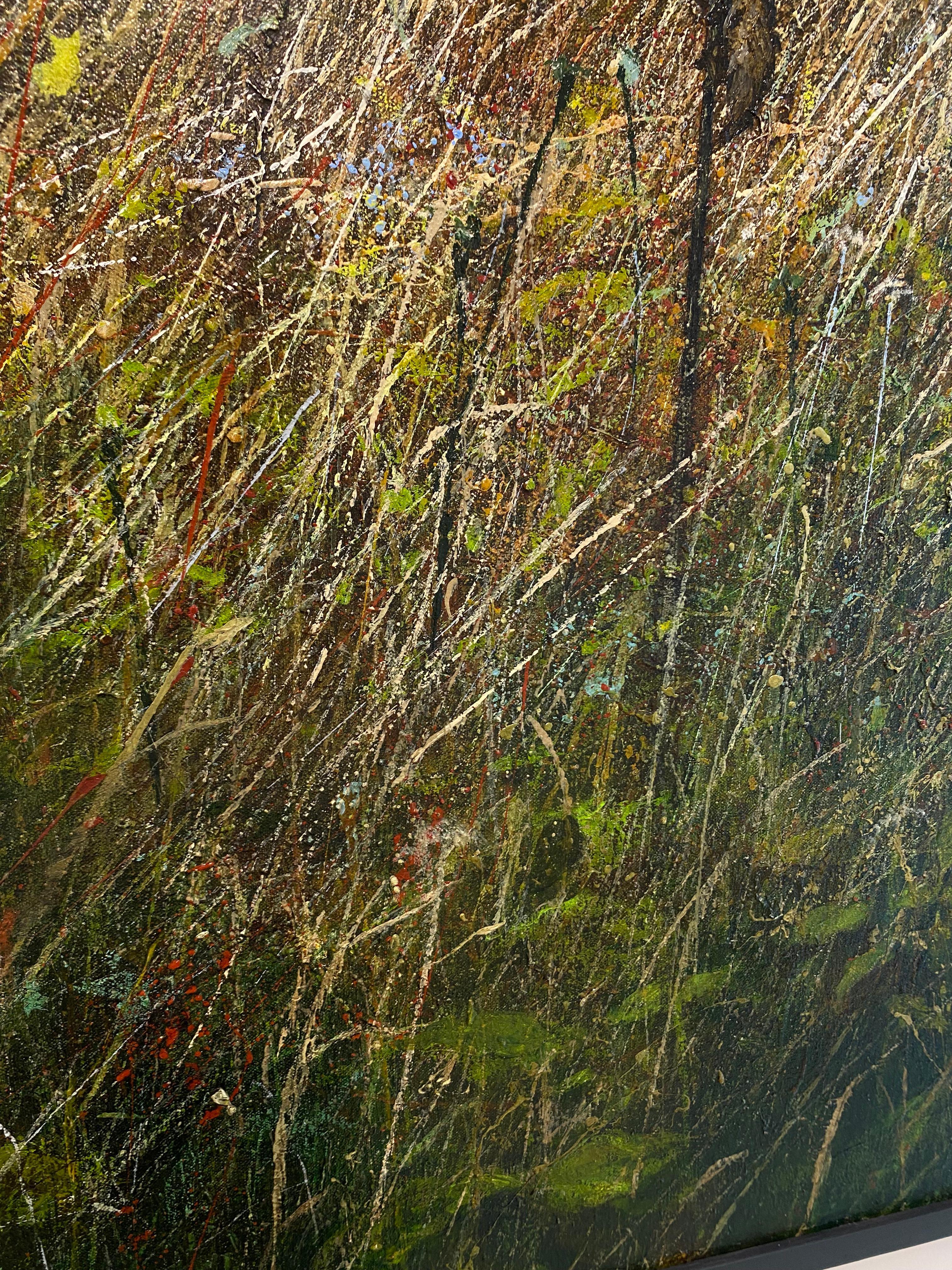 Girasoles marchitos - Cuadro de paisaje contemporáneo del siglo XXI de  Flores en venta 2