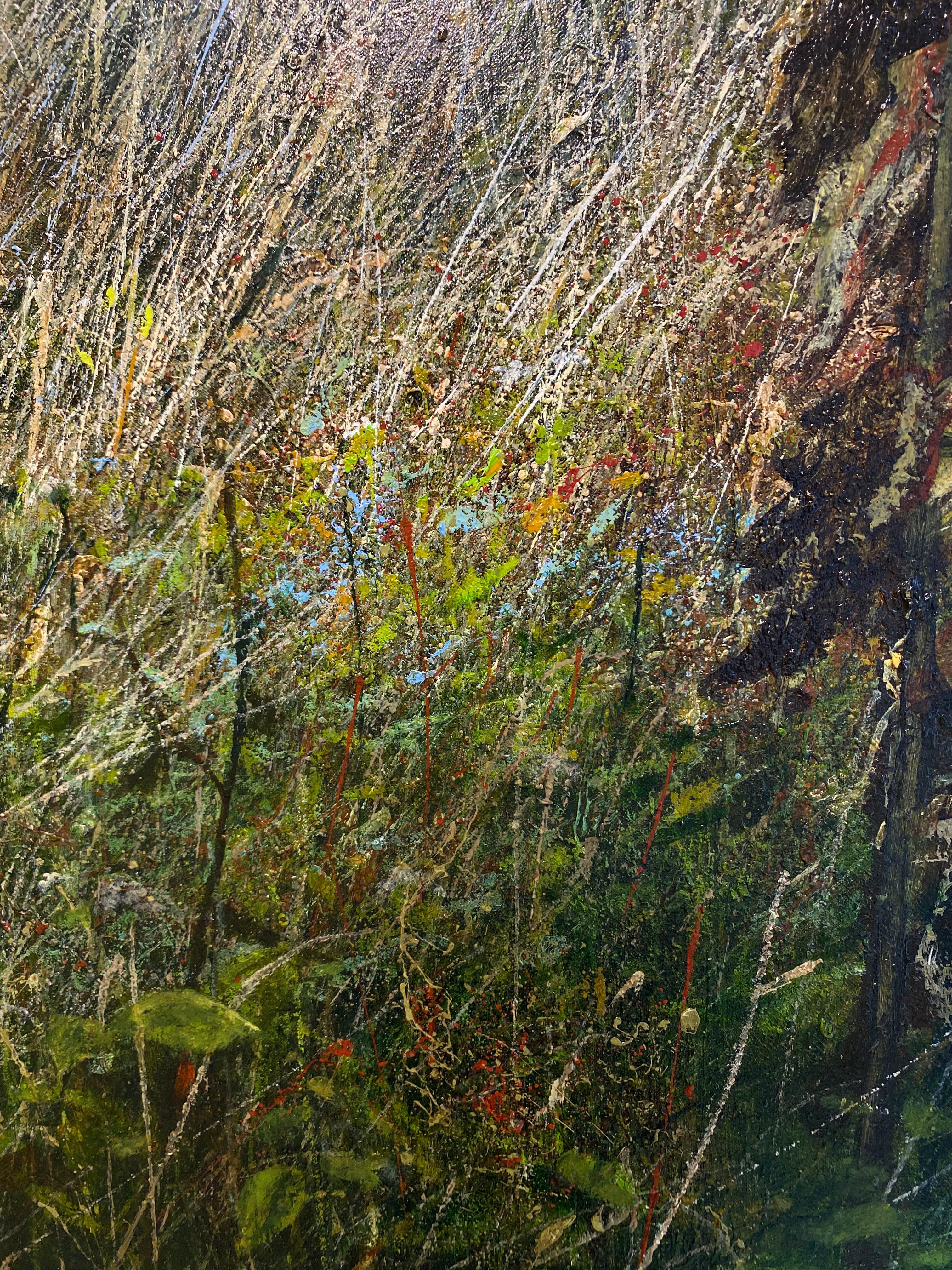 Girasoles marchitos - Cuadro de paisaje contemporáneo del siglo XXI de  Flores en venta 3
