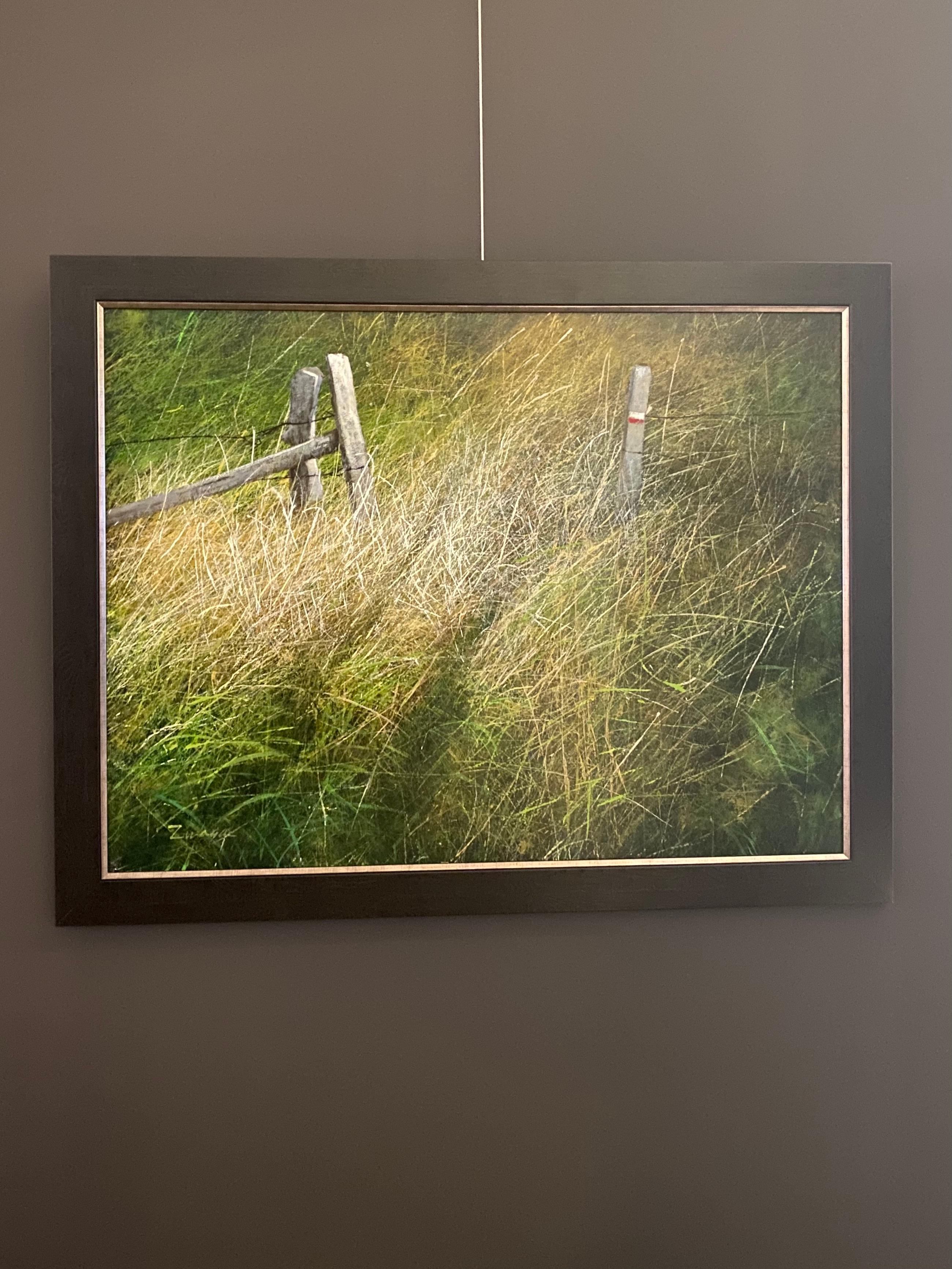 Walking Path- Zeitgenössische Landschaftsmalerei des 21. Jahrhunderts eines Wanderweges (Braun), Still-Life Painting, von Erik Zwaga