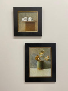 Medalla de Judas - Siglo XXI Pintura de bodegón de una lata con la Medalla de Judas seca