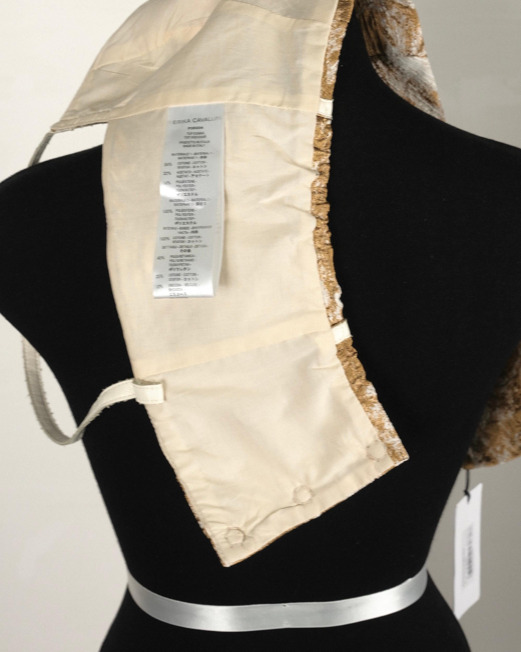 Erika Cavallini Brocade Jacquard Jacket and Bustier Set Sz IT42 Med For Sale 2