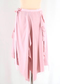 Erika Cavallini Pale Pink Asymmetric Ruffled Skirt US 8
