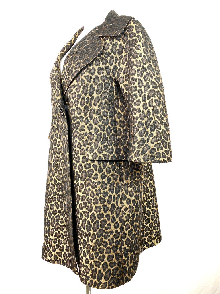 Erika Cavallini Semi- Couture Animal Print Coat  In Excellent Condition For Sale In Beverly Hills, CA