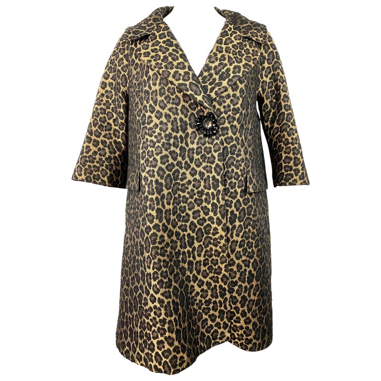 Erika Cavallini Semi- Couture Animal Print Coat For Sale at 1stDibs